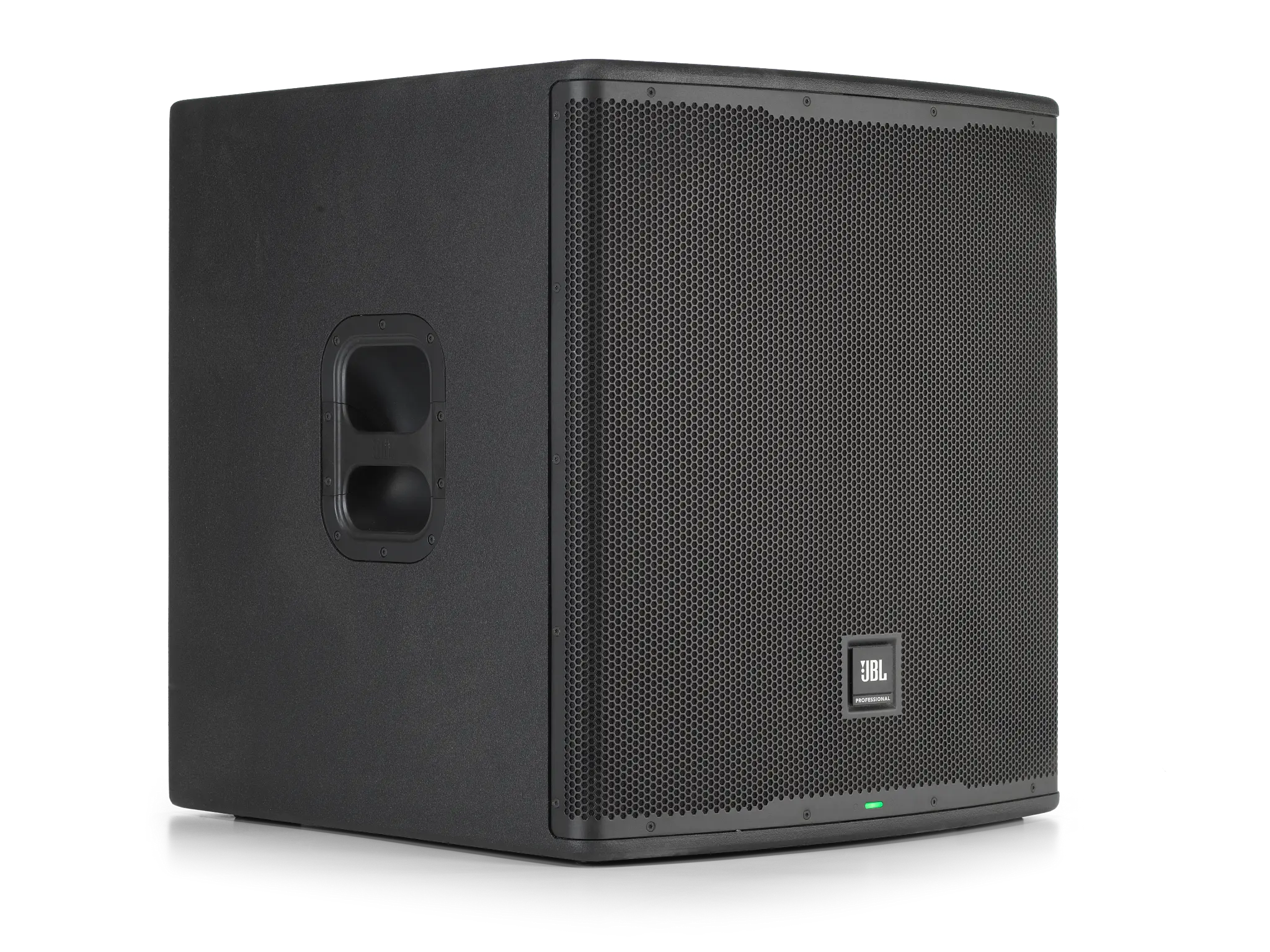 EON718S Black speaker with JBL logo on a white background