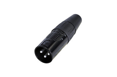 REAN RC3M-BAG-D 3-pole male XLR cable connector in black with gold contacts