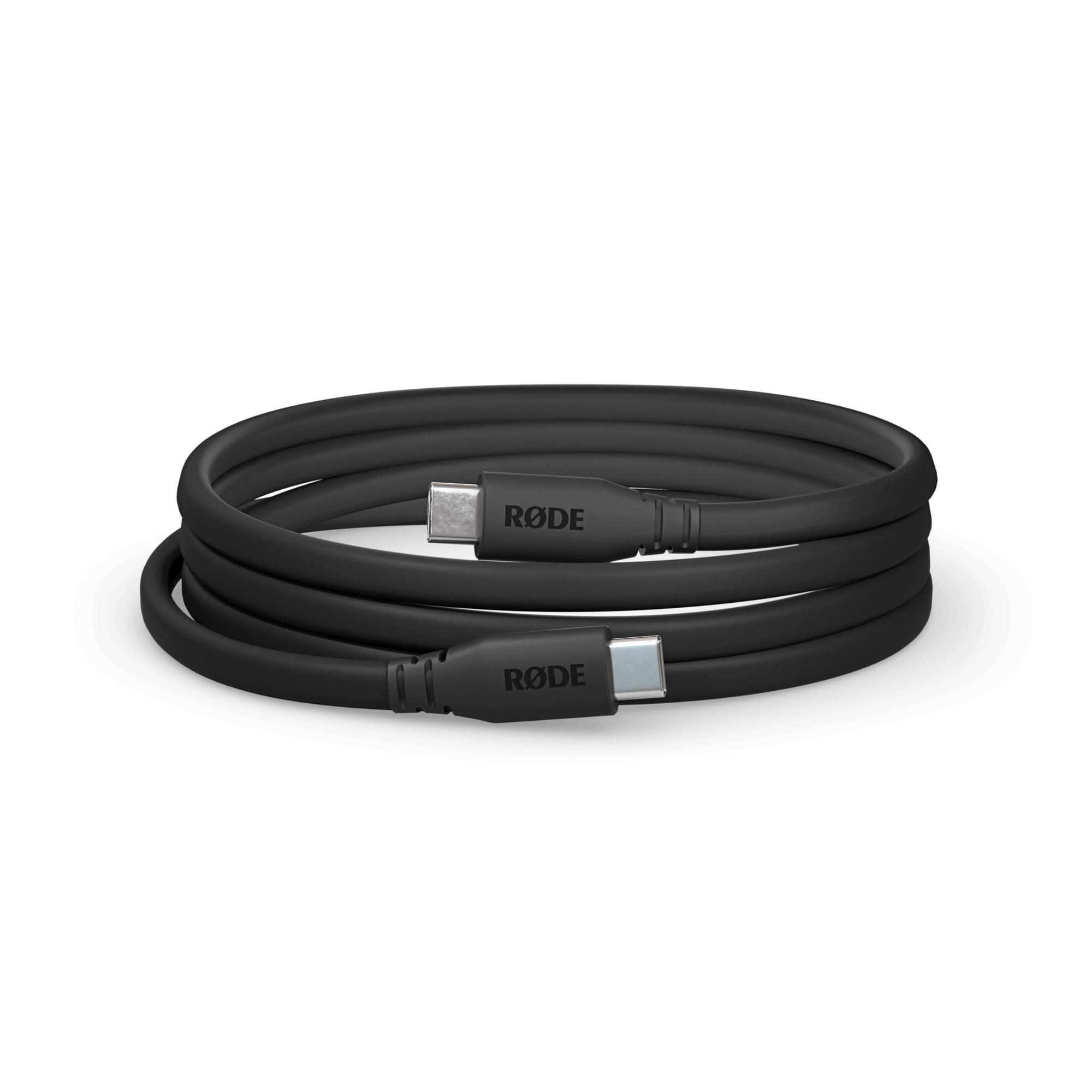 RODE USB-C to USB-C 1.5m flat cable – full length front view showing slim flat profile