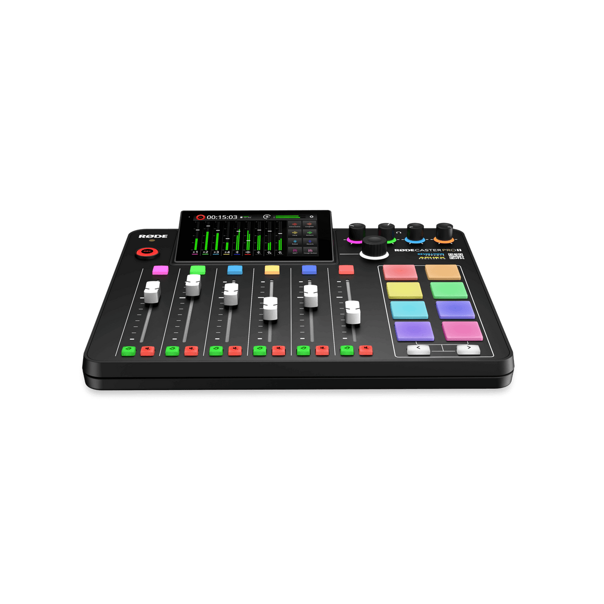 RODE RODECASTER PRO II TYPE G UK top view showing faders and SMART pads
