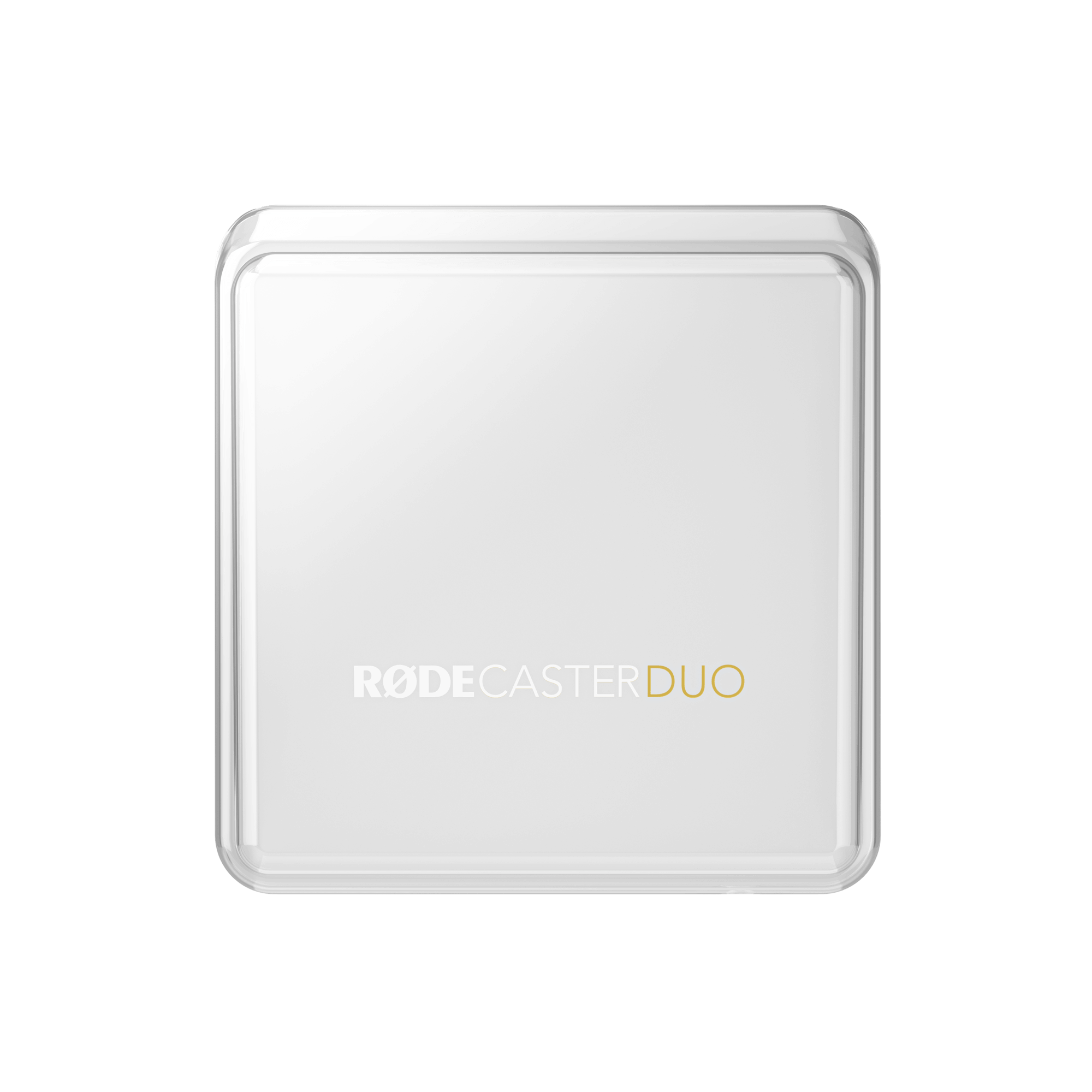 RODE RCDuo Cover – front view of custom-fit protective dust cover for RODECaster Duo