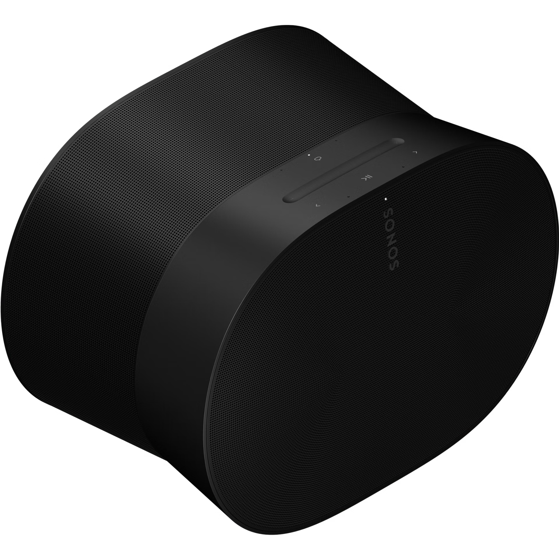 Sonos Era 300 black immersive smart loudspeaker front view with sculpted curved cabinet design