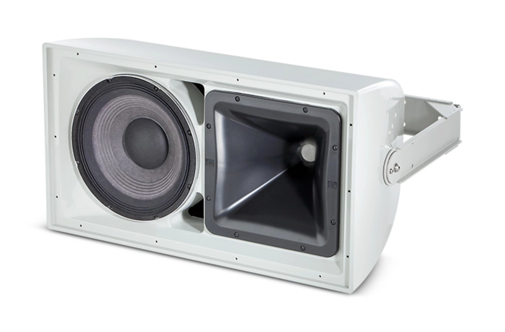 Close-up of JBL AW266 High Power 2-Way All Weather Loudspeaker stainless steel mesh grille