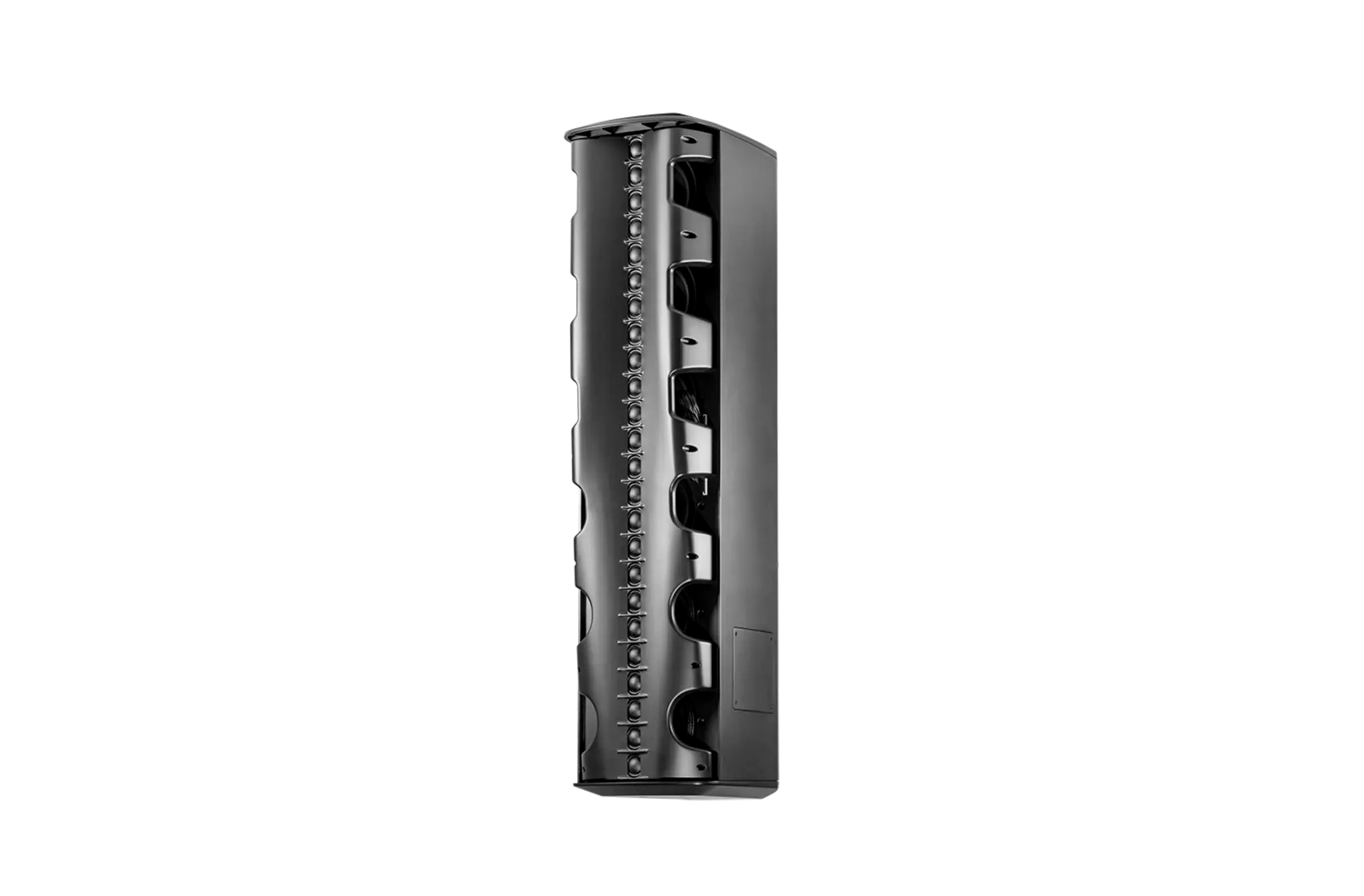 Rear-facing JBL CBT 1000 Adjustable Coverage Line Array Column with two-part swivel/tilt bracket attached
