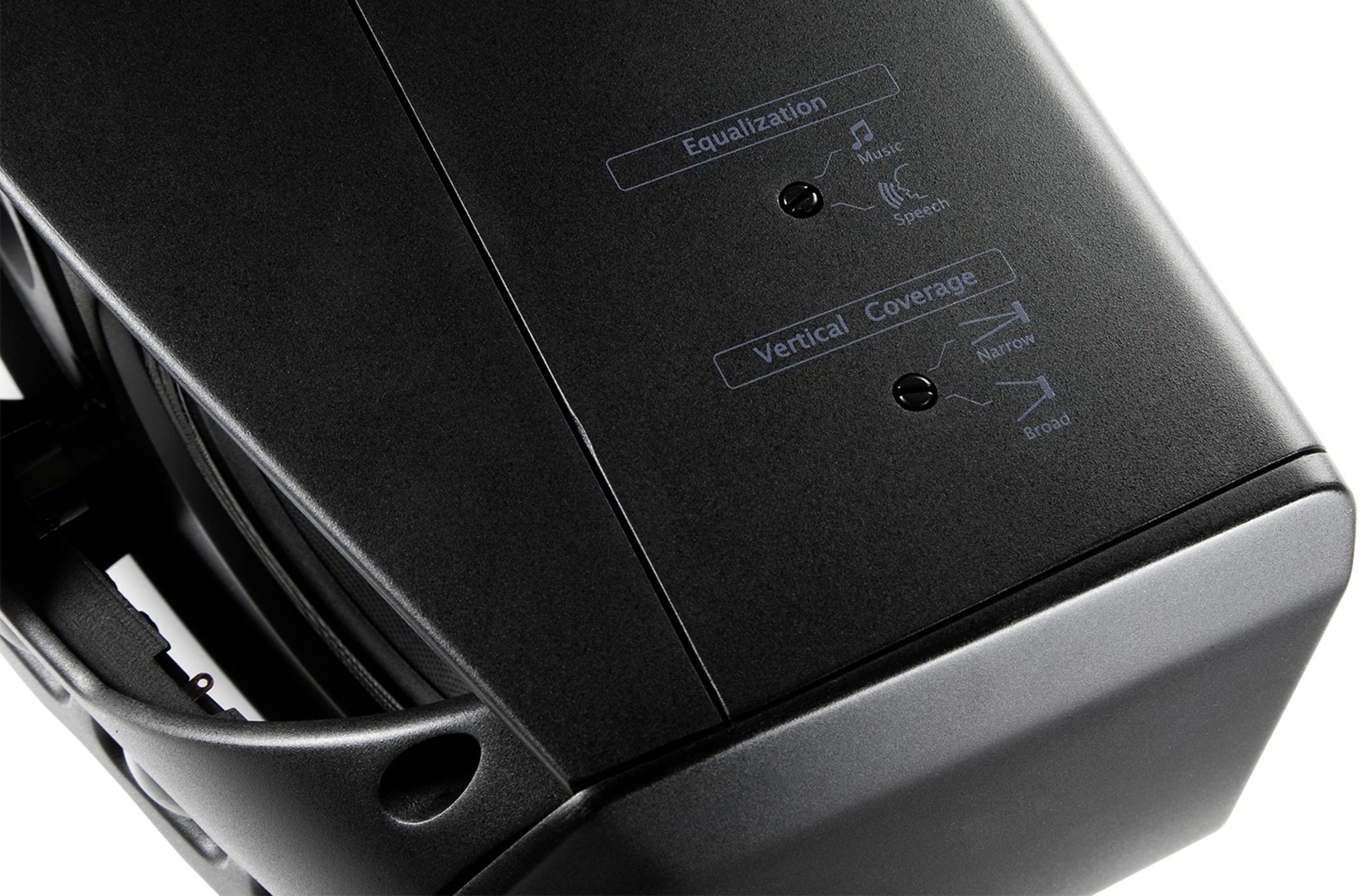Close-up of JBL CBT 70J 1 Line Array Column fiberglass reinforced ABS cabinet