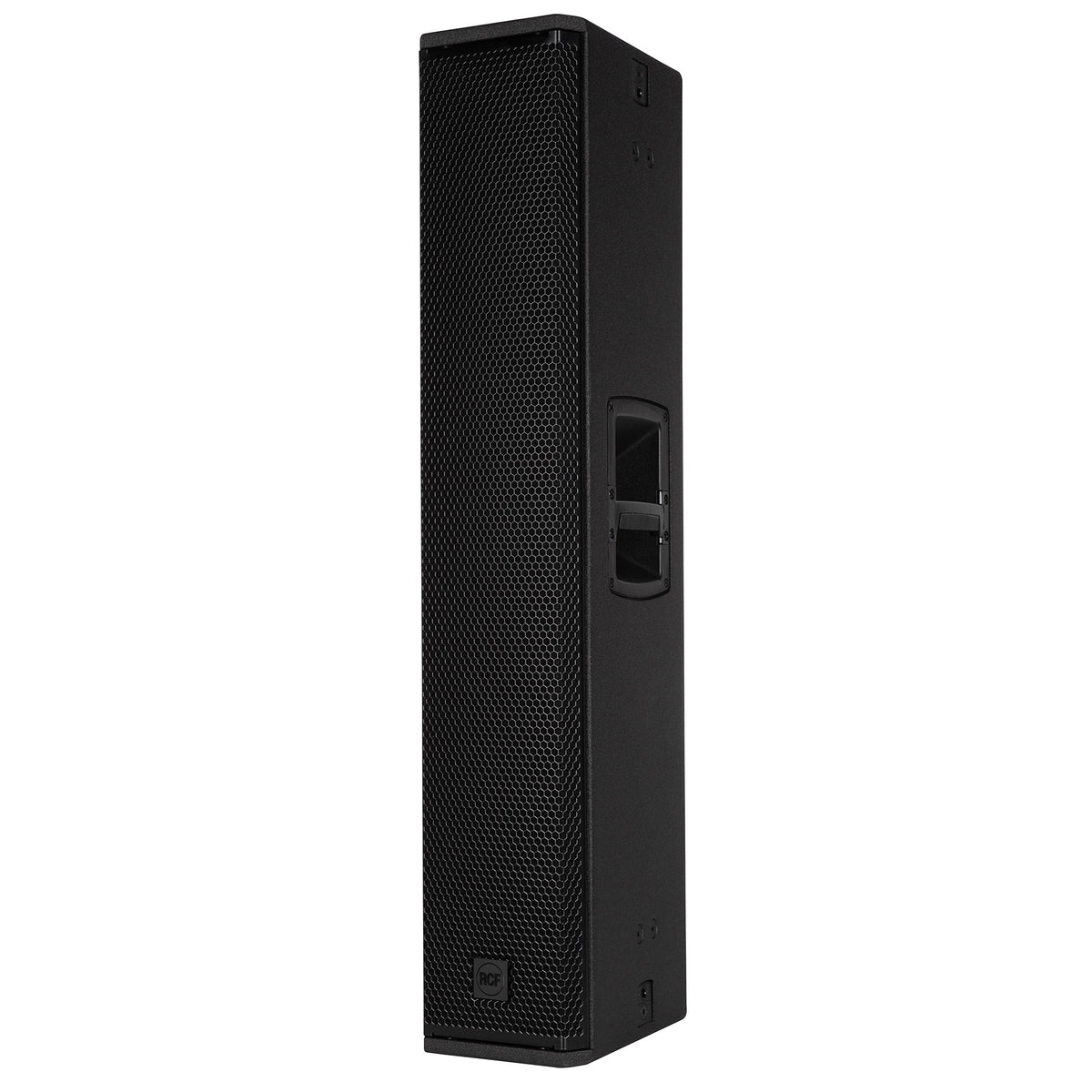 RCF NXL 24-A MK2 ACTIVE TWO-WAY ARRAY left side view showing cabinet depth and rigging points