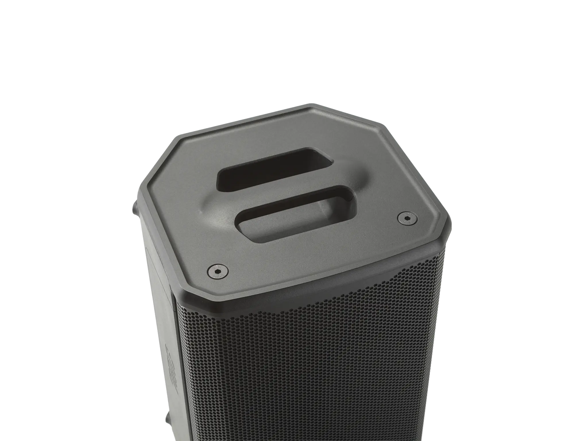 JBL PRX908 Professional Powered Two-Way 8-inch PA Loudspeaker top view showing carry handle