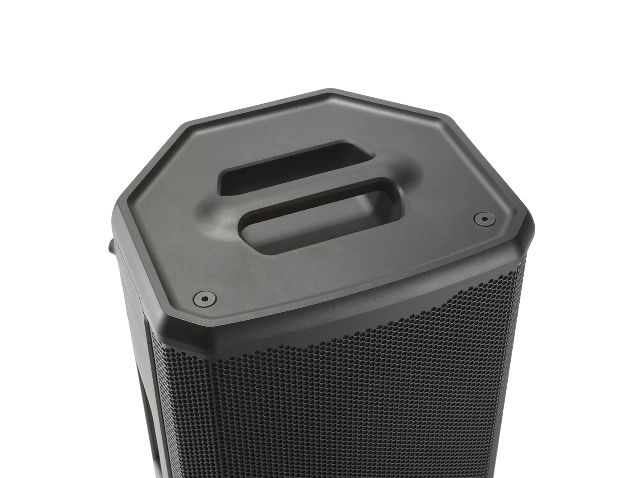 JBL PRX912 Professional Powered Two-Way 12-inch PA Loudspeaker top view showing carry handle