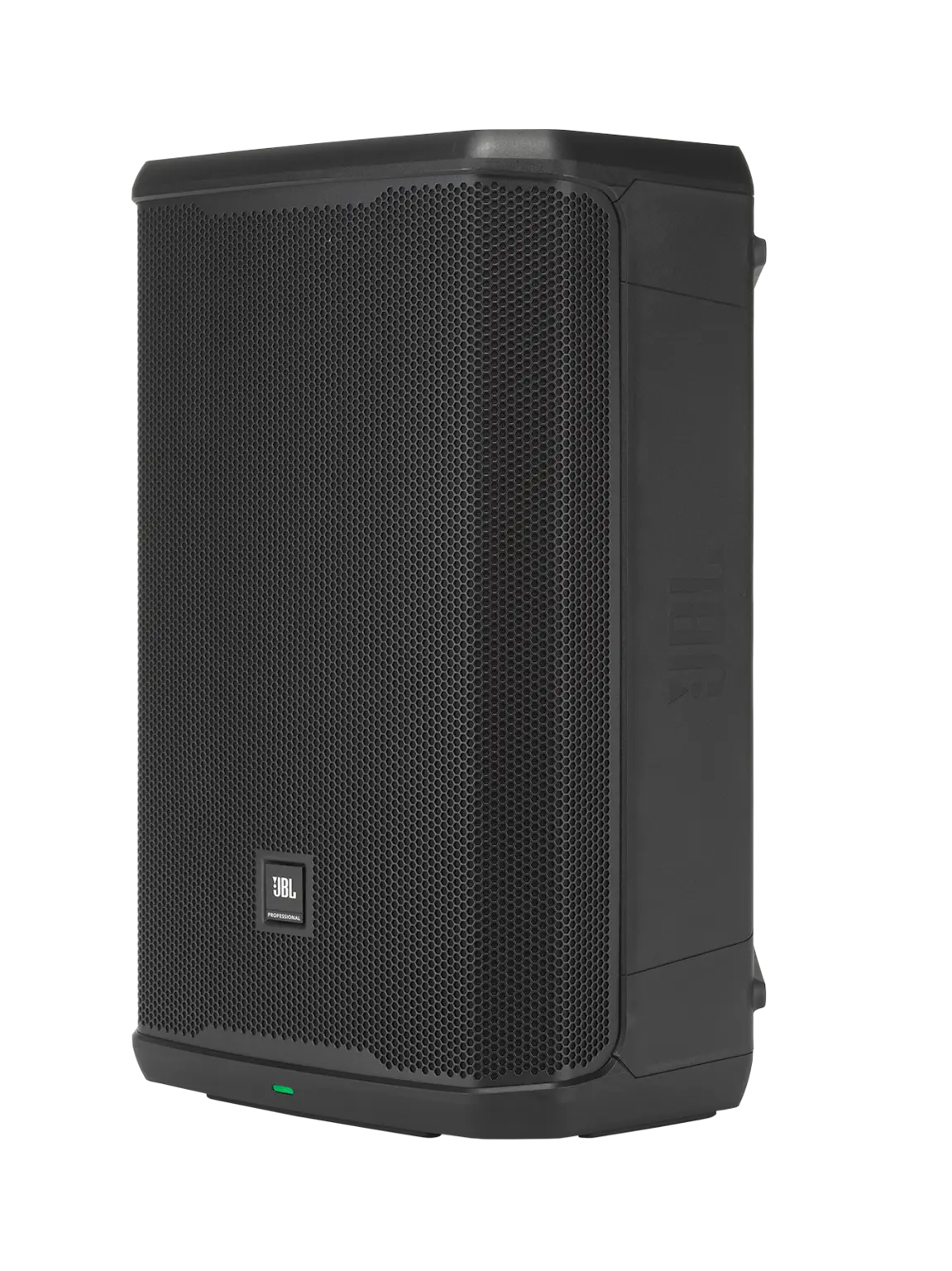 JBL PRX915 Professional Powered Two-Way 15-inch PA Loudspeaker left side view showing cabinet profile