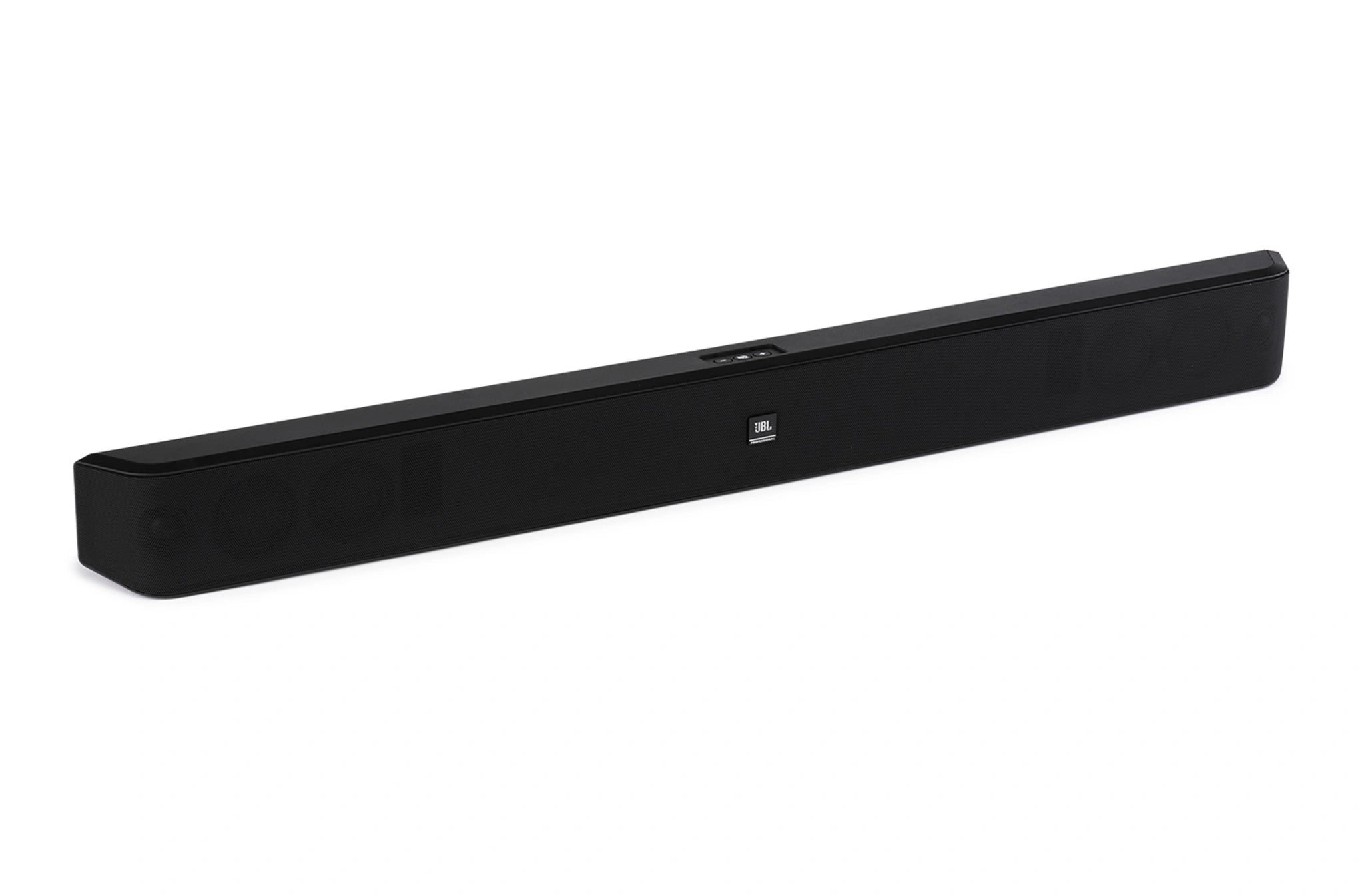 JBL Pro SoundBar PSB-1 2.0 Channel Commercial-Grade Soundbar right side view showing slim ABS cabinet profile