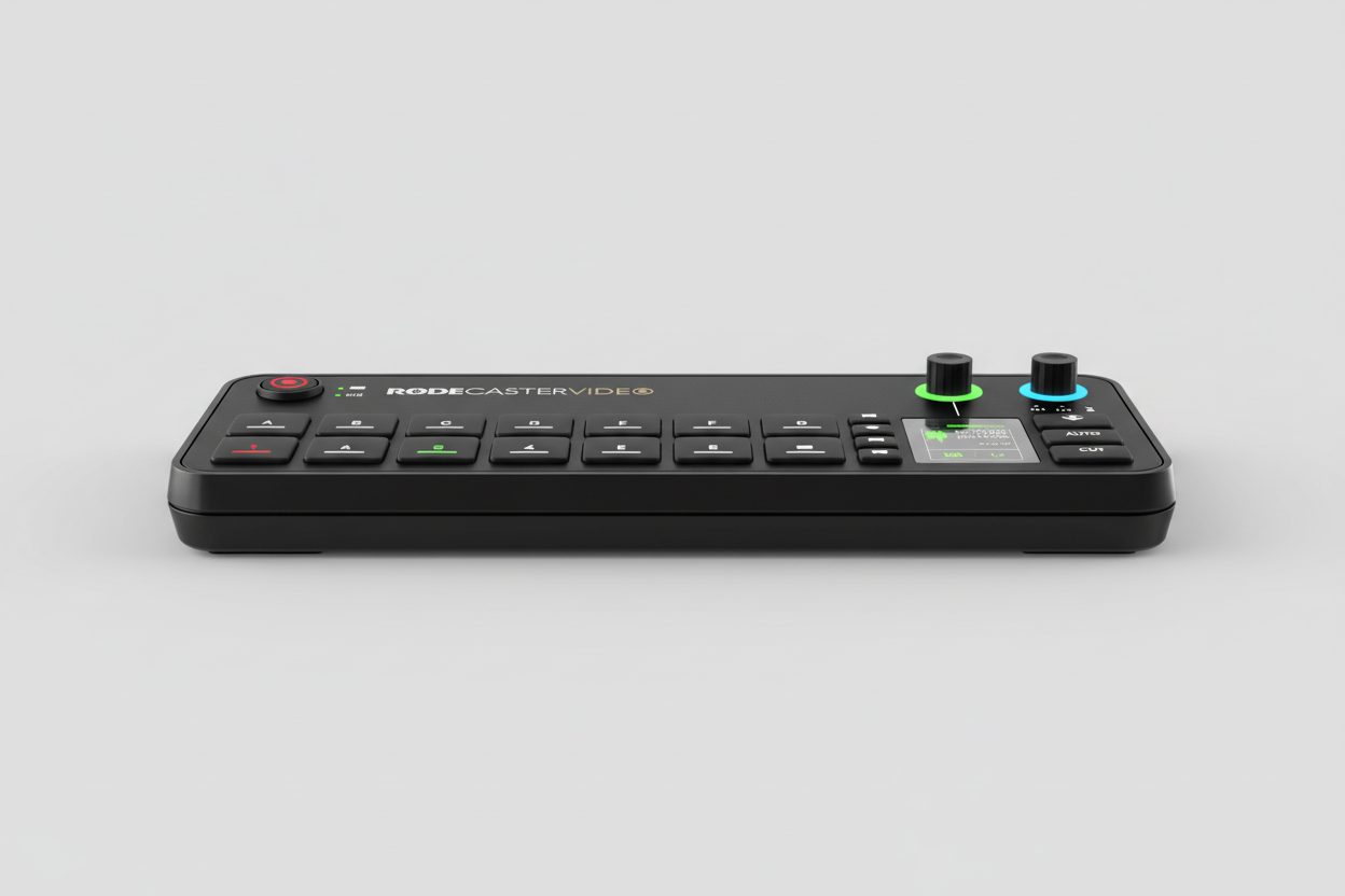 RØDECaster Video audio mixer and video production console, UK version, front view