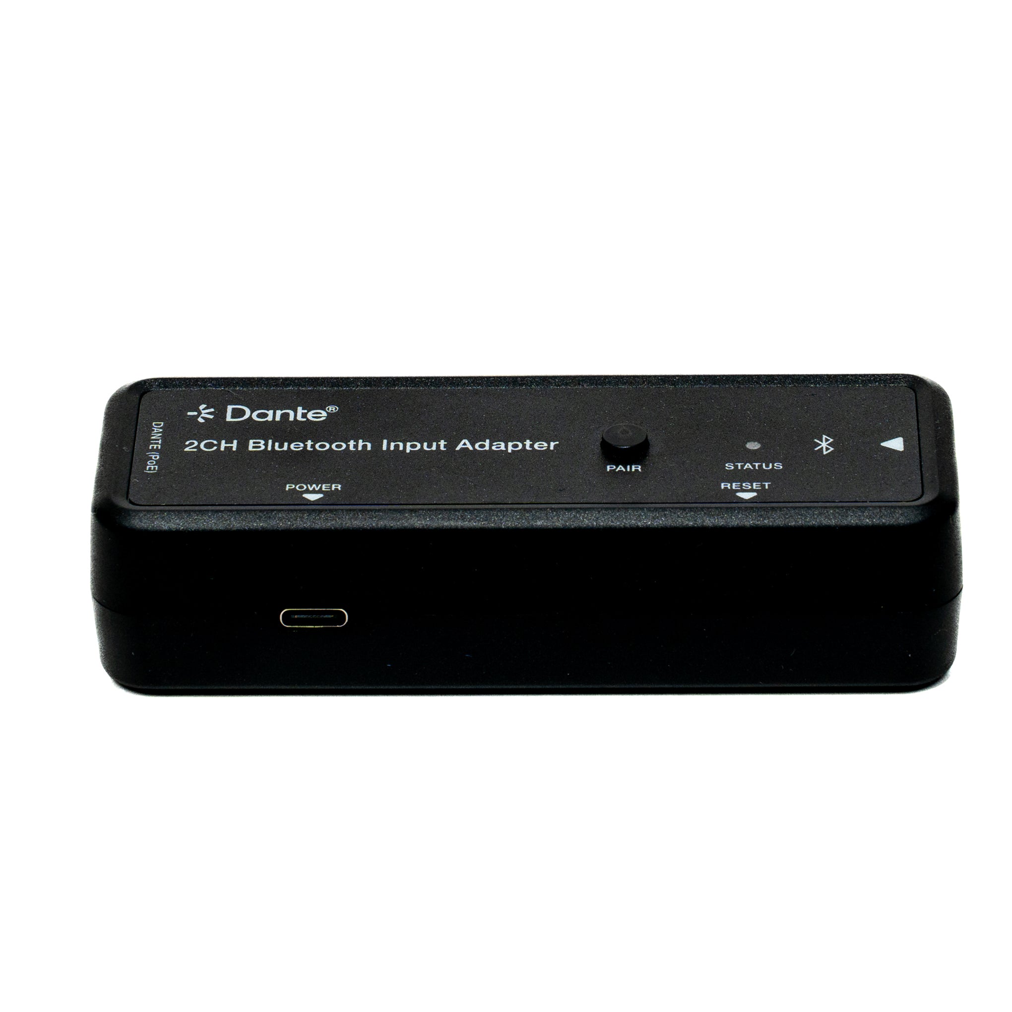 Dante 2 channel Bluetooth input adapter in white background
