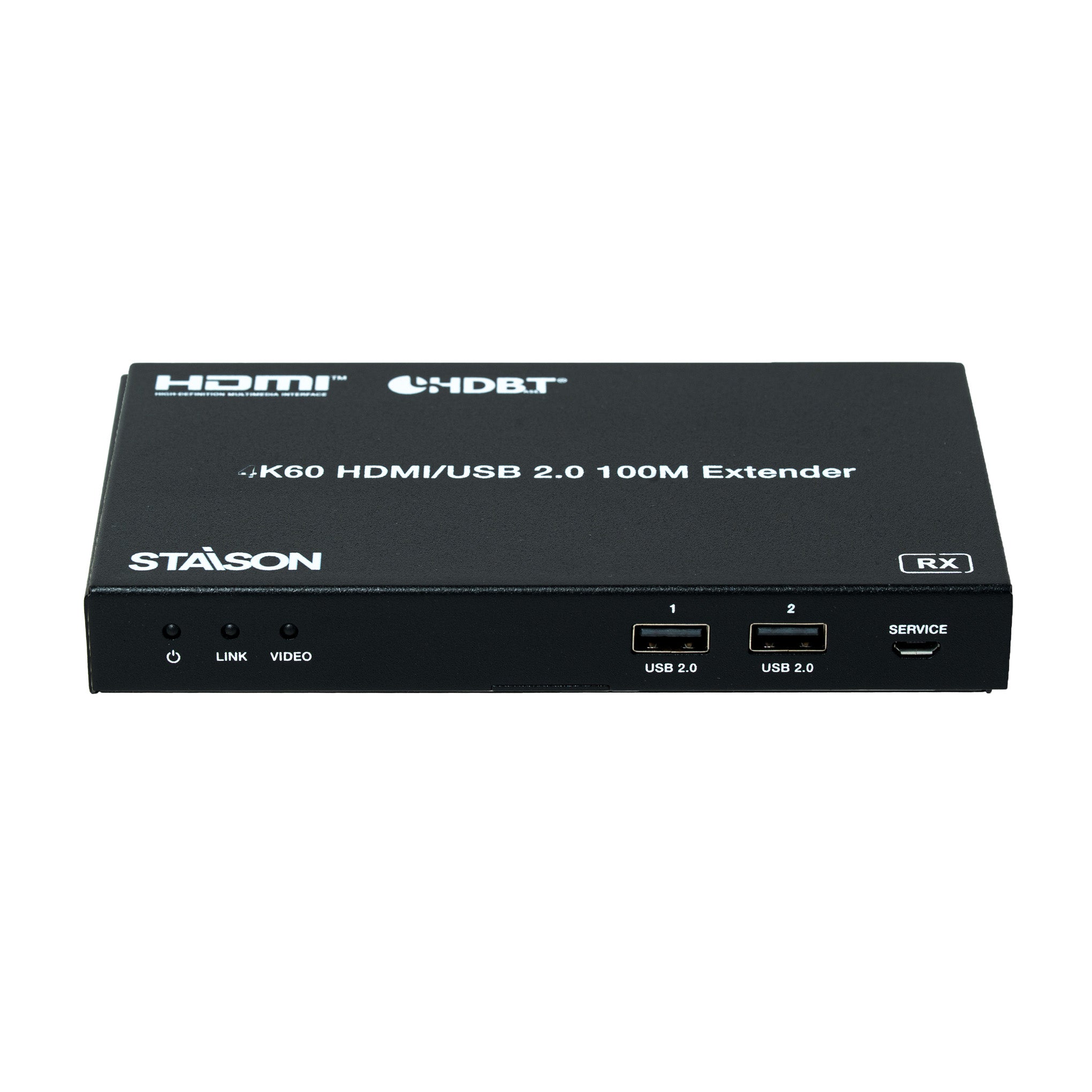 Black HDMI/USB 2.0 extender device with Stason branding on a white background