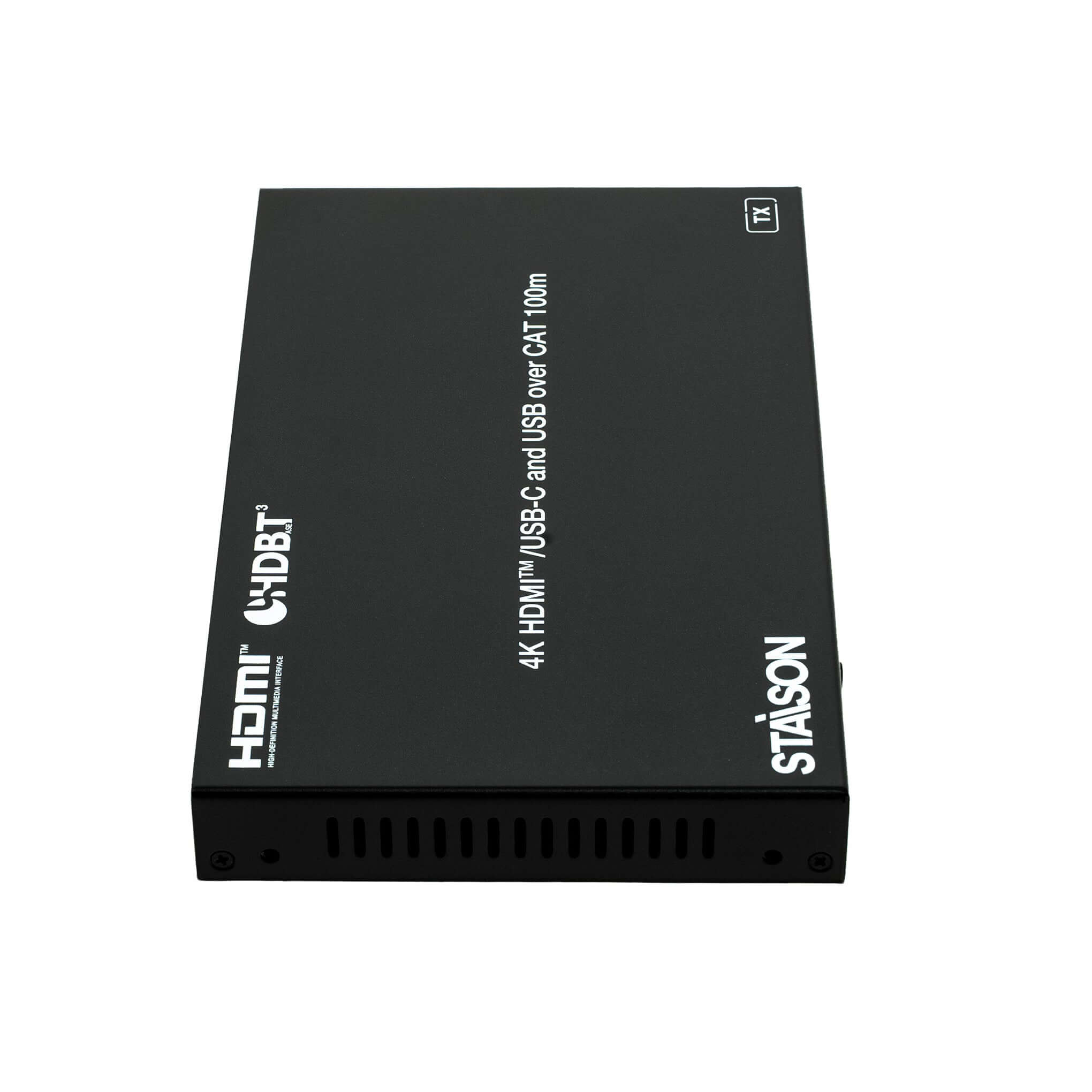 Black electronic device with 'STASION' branding on a white background