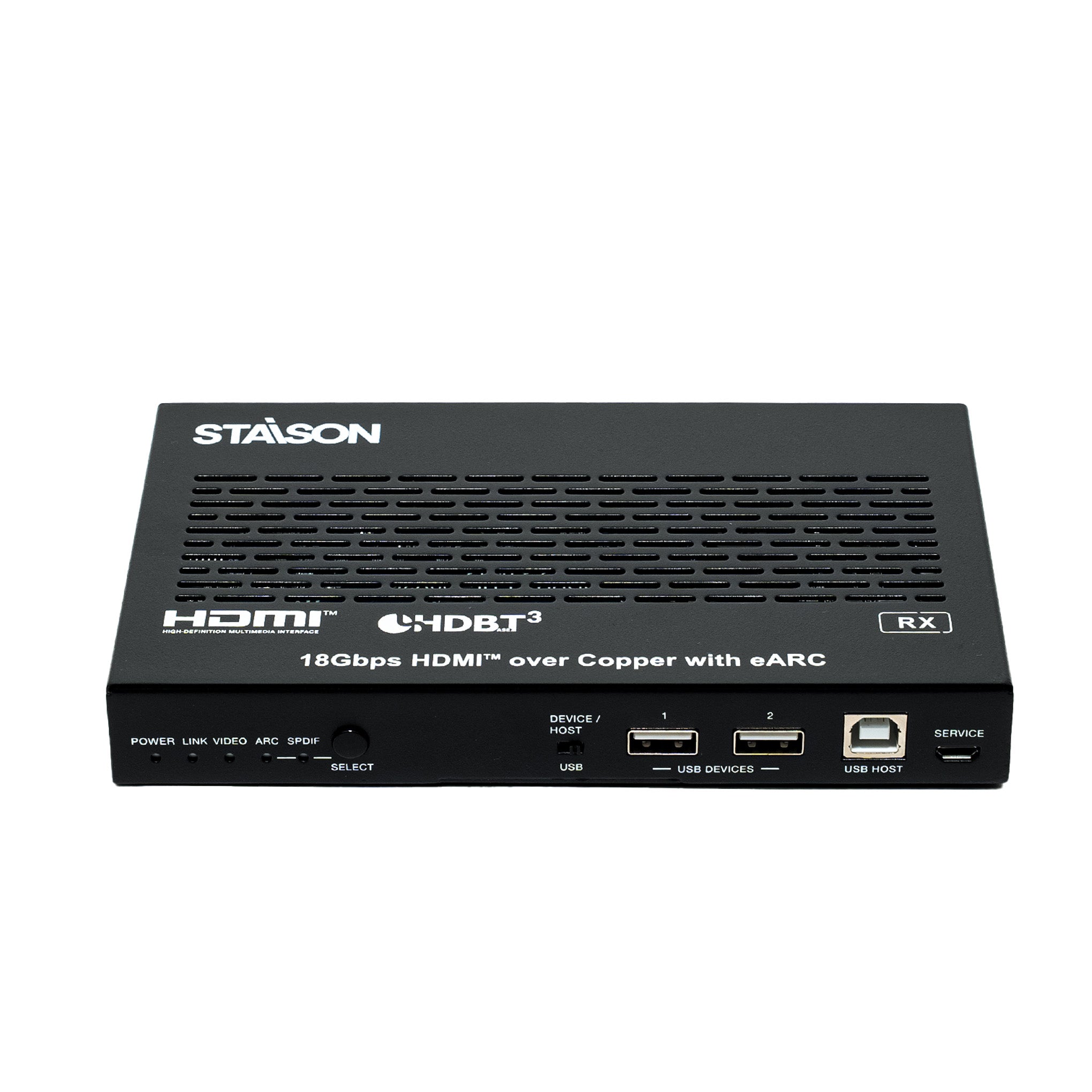 Black electronic device with 'Staison' branding on a white background
