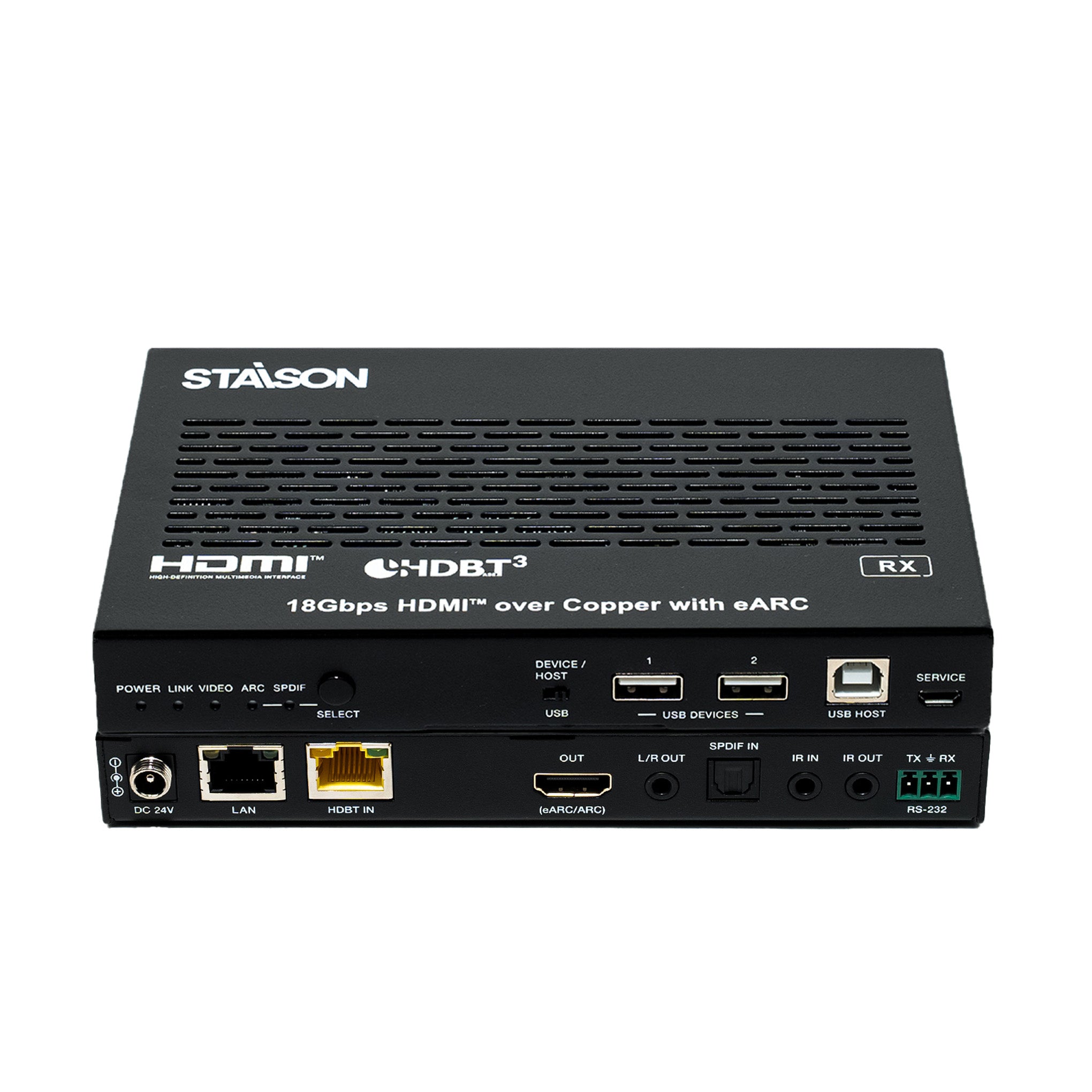 Black electronic device with 'Staison' branding on a white background