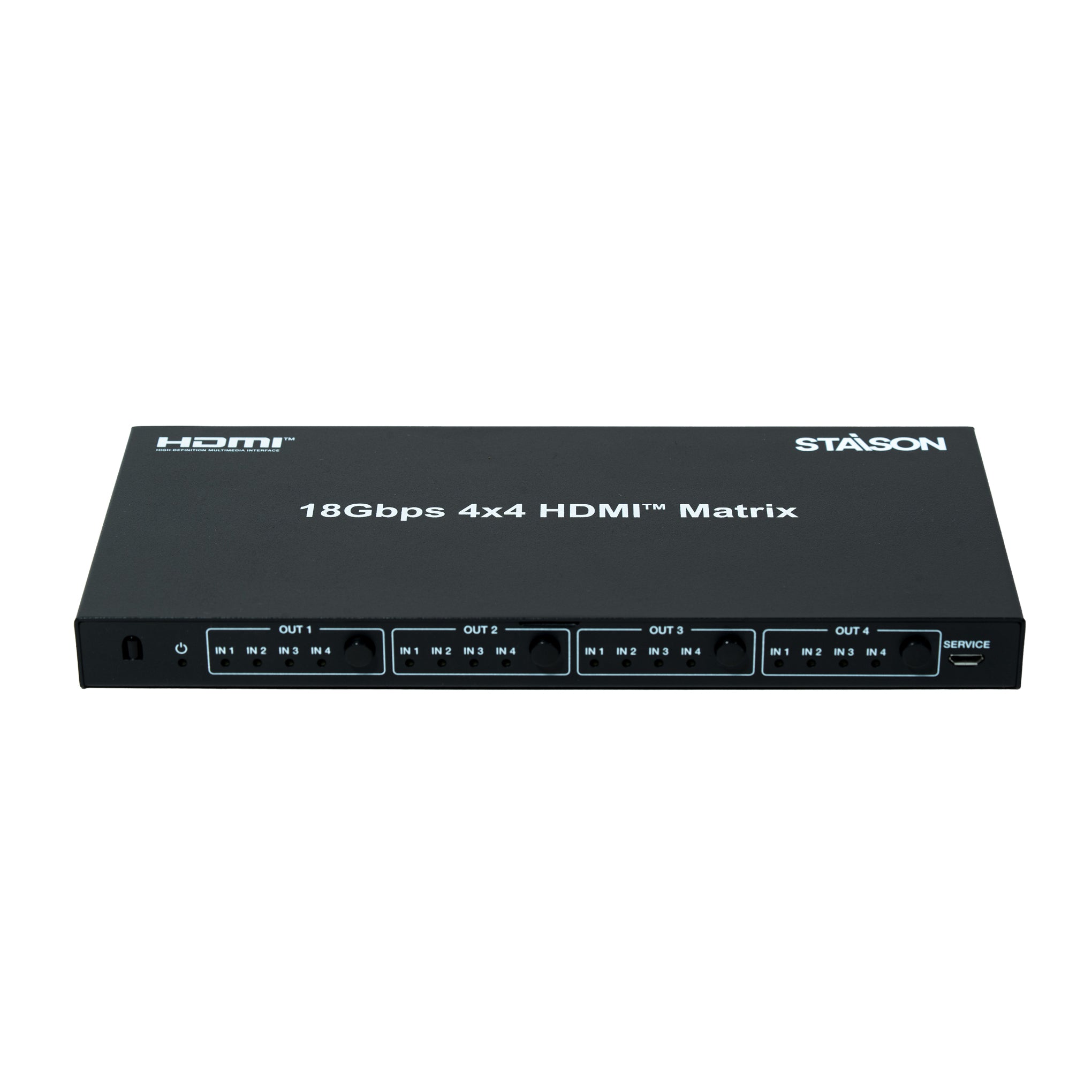 HDMI matrix switcher with Stasion branding on a white background
