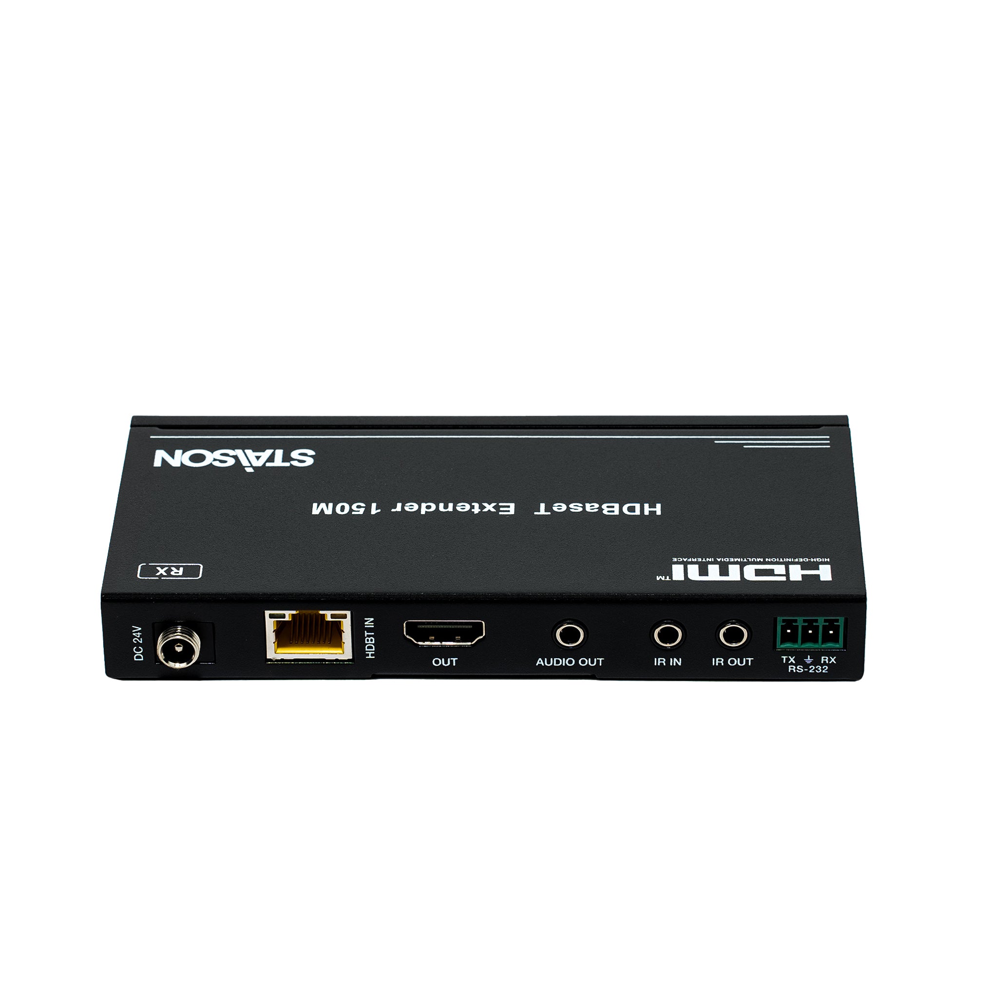 HDBaseT Extender 150M device with STASION branding on a white background