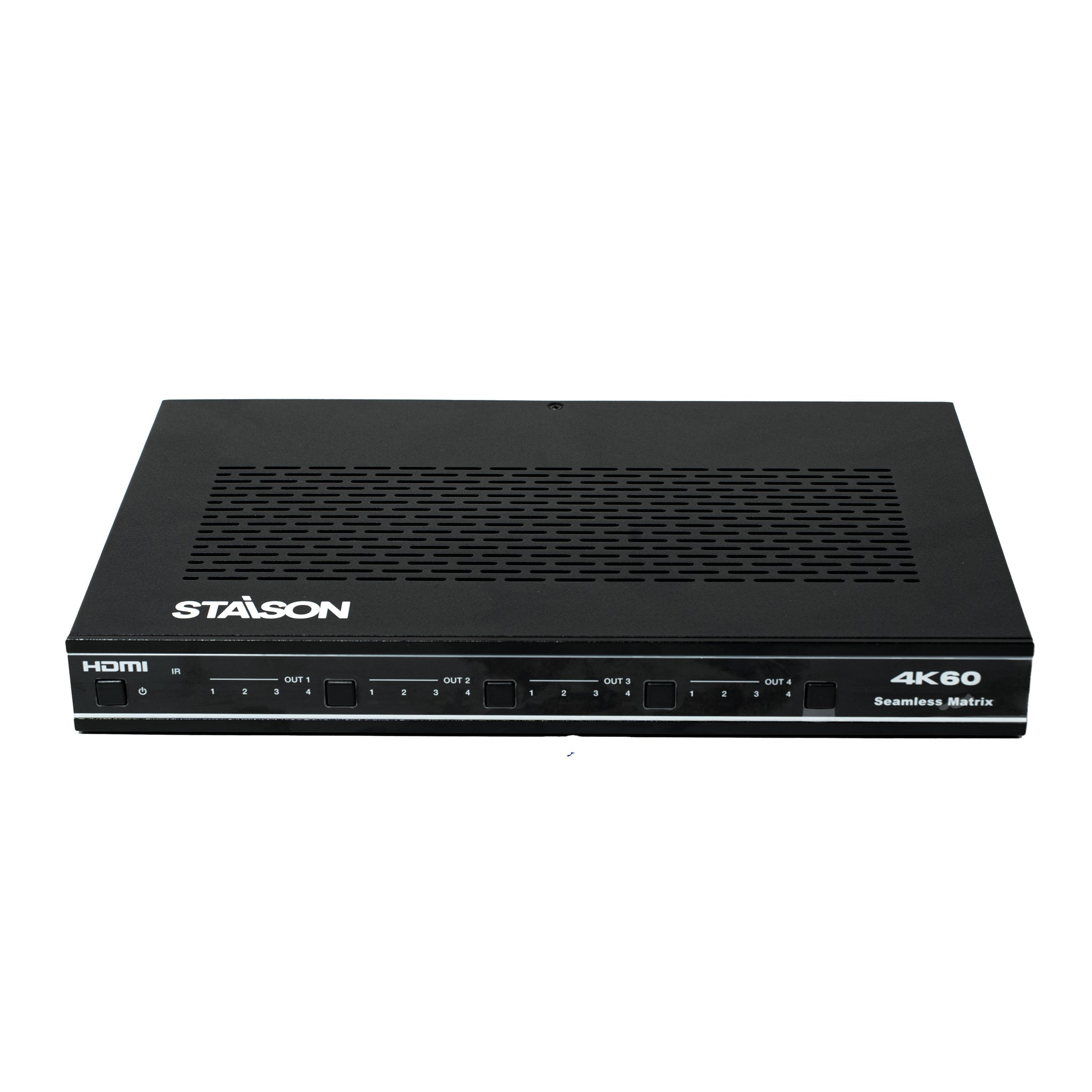 staison branded 4K60 Matrix device with multiple switch on a white background