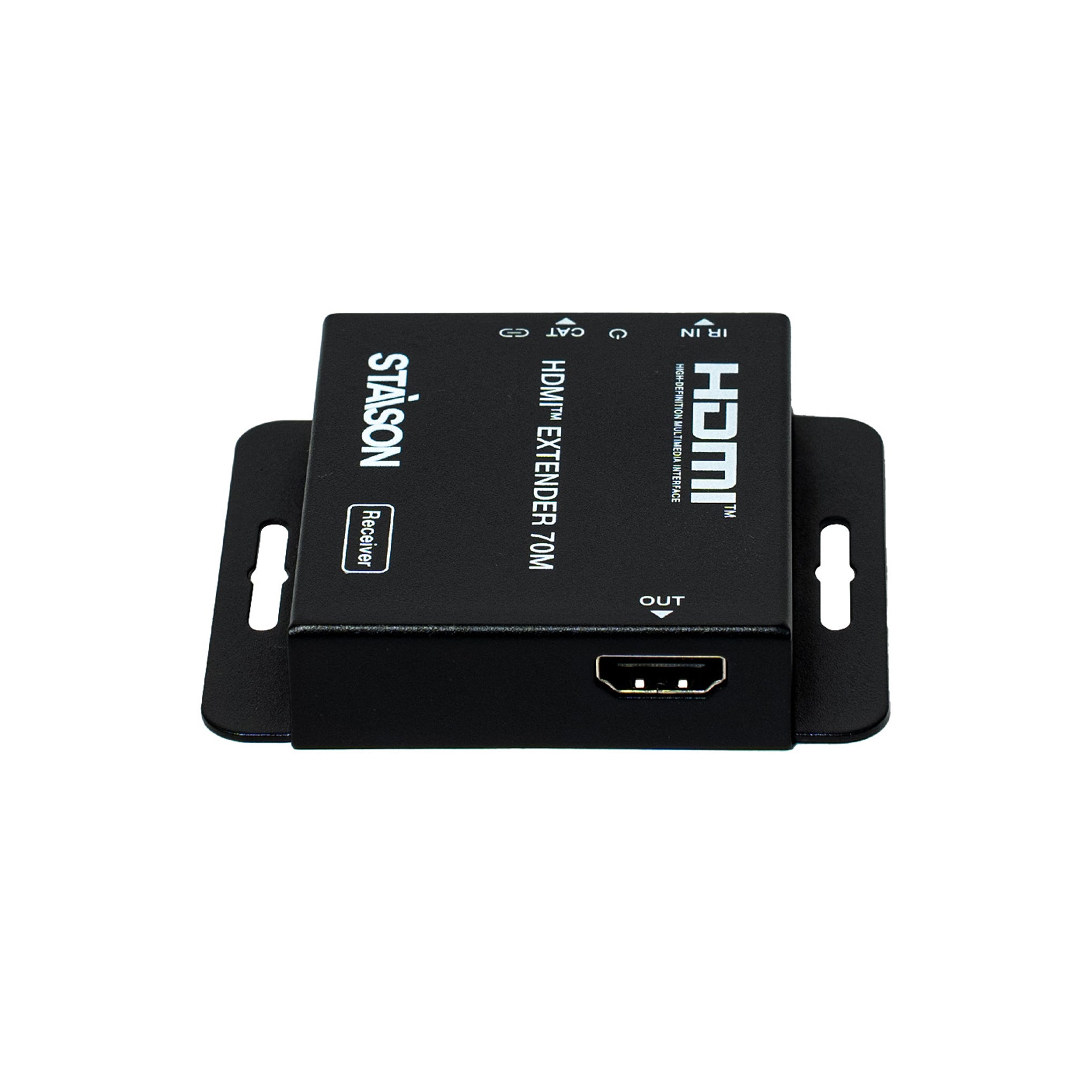 staison brand HDMI receiver with hdmi out port in a white background.