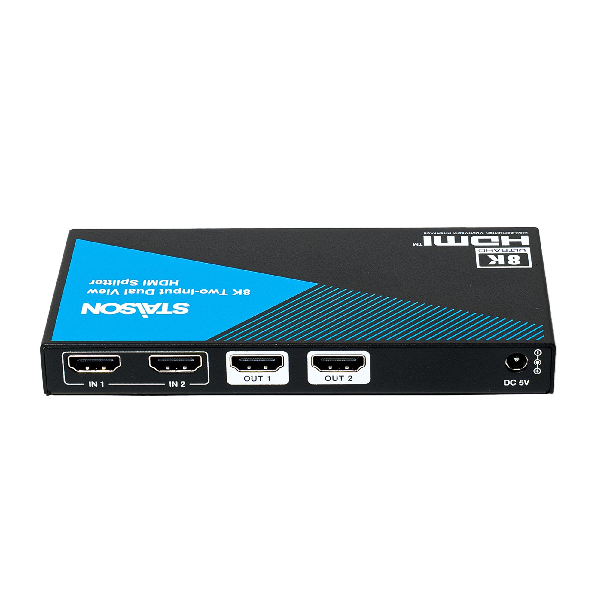 HDMI splitter with multiple ports and staison branding on a white background