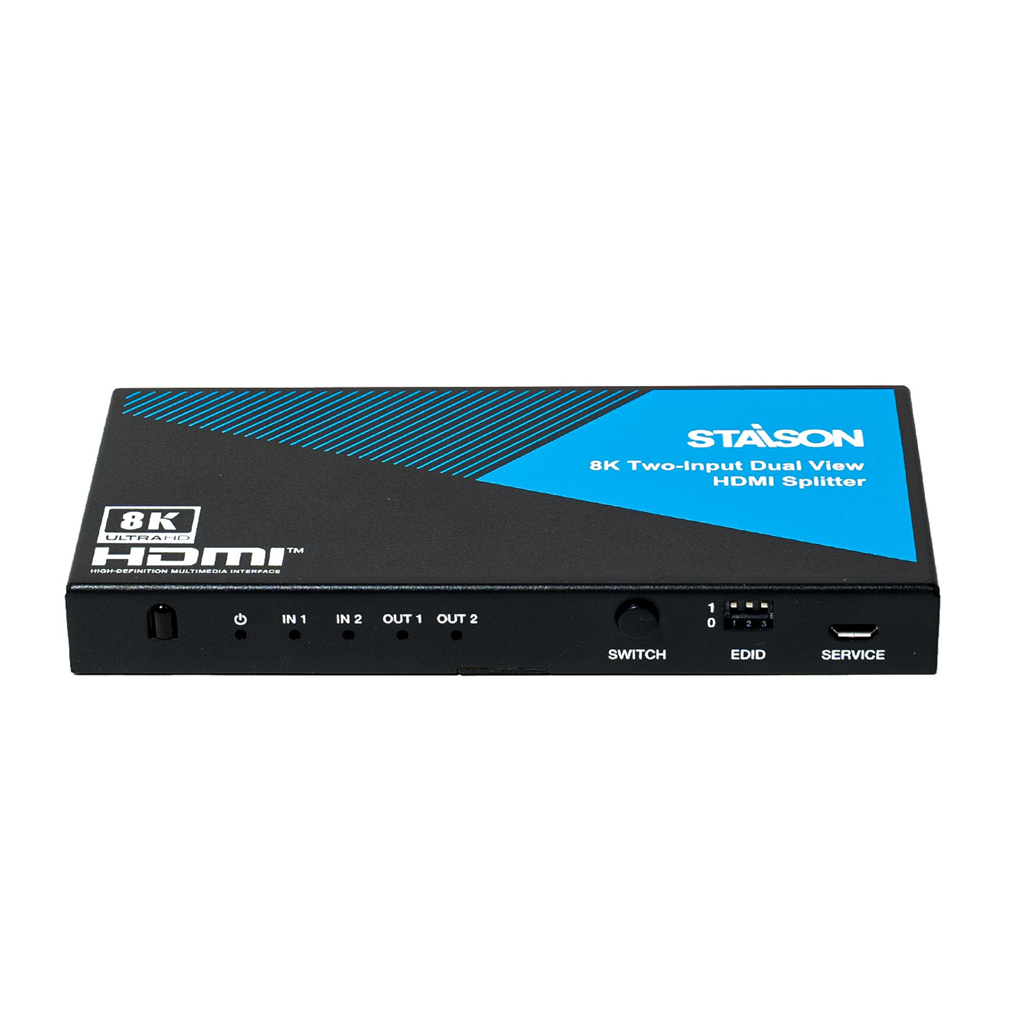 HDMI splitter with Staison branding on a white background.