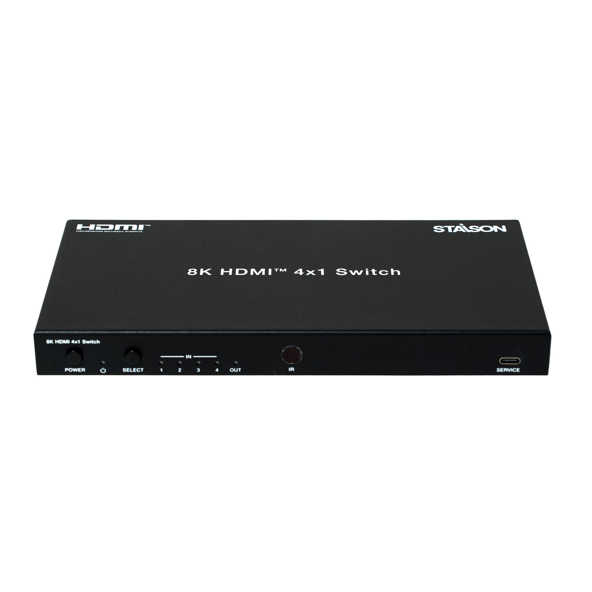8K HDMI Switcher with staison brand on a white background