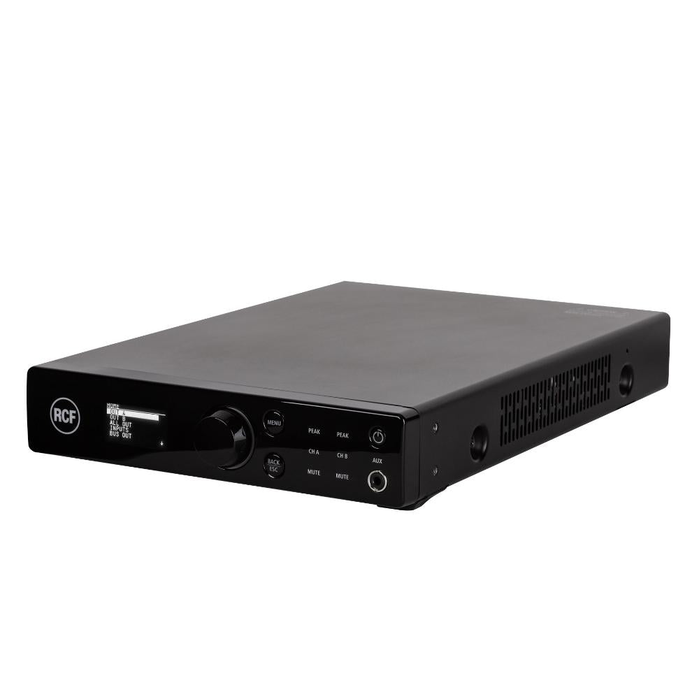 RCF DMA-162 amplifier - left side profile showing ventilation grille and compact rackmount design