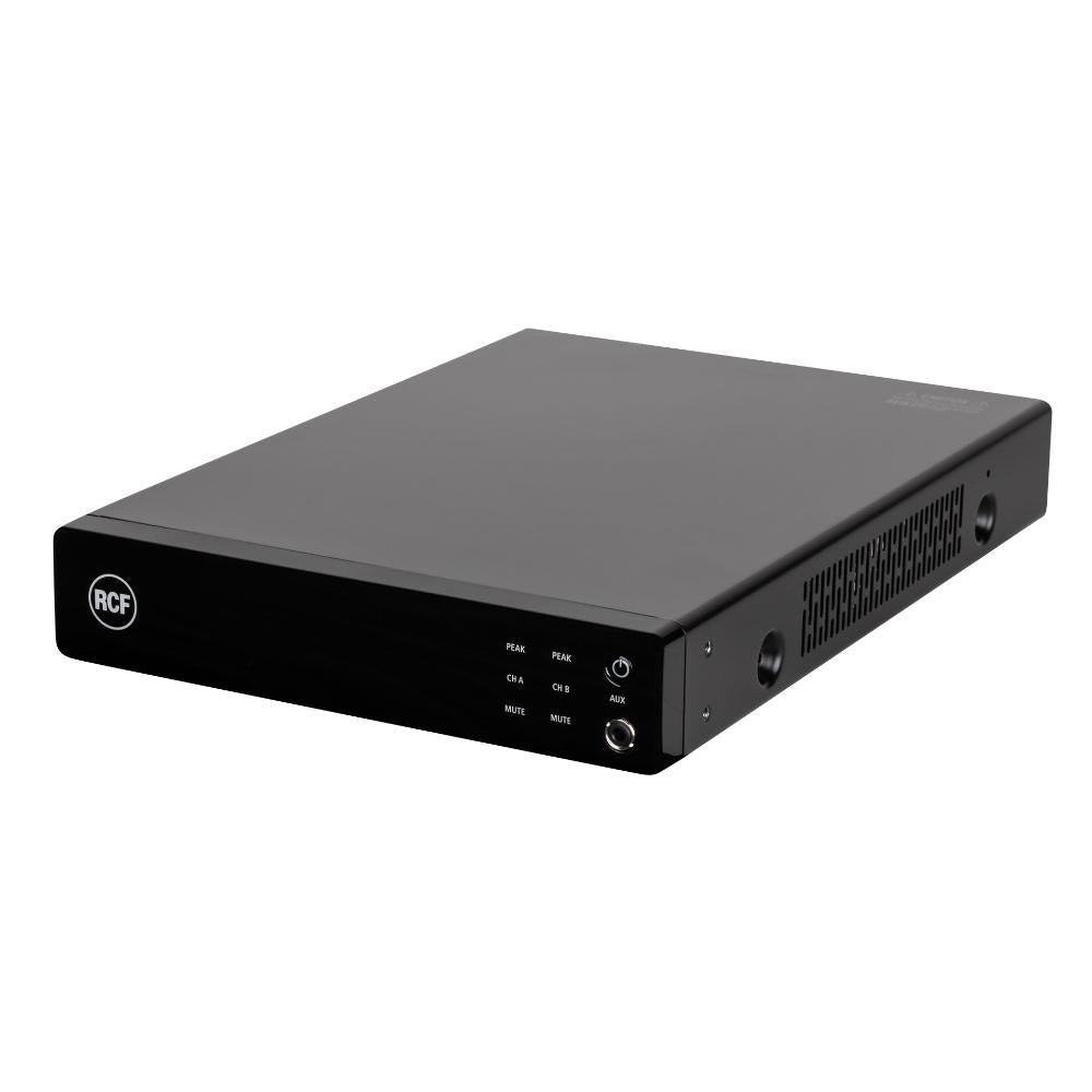 RCF DMA-162P amplifier - left side profile showing ventilation grille and compact lightweight rackmount design