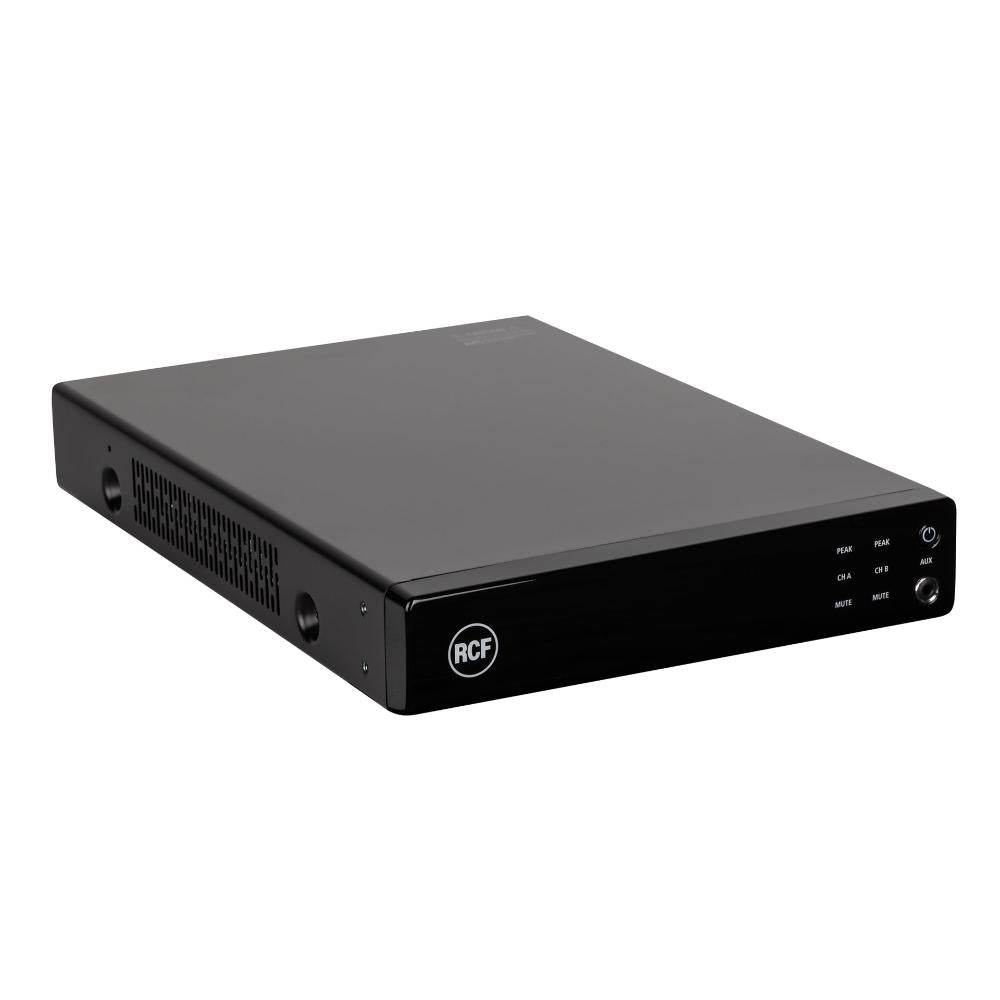 RCF DMA-162P amplifier - right side profile displaying cooling vents and professional portable enclosure