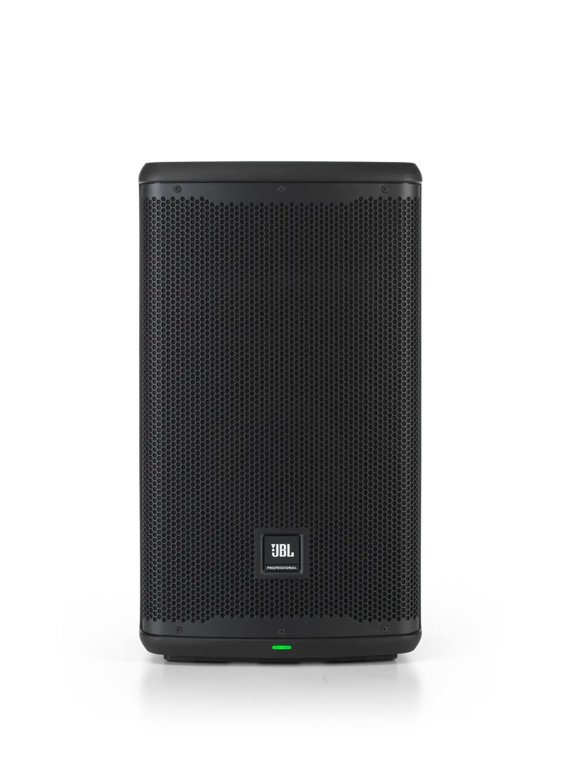 ._JBL_EON710_Black JBL speaker on a white background