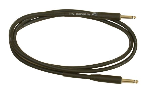 PV 5 ft instrument cable for guitar and bass, 1/4-inch straight connectors, black