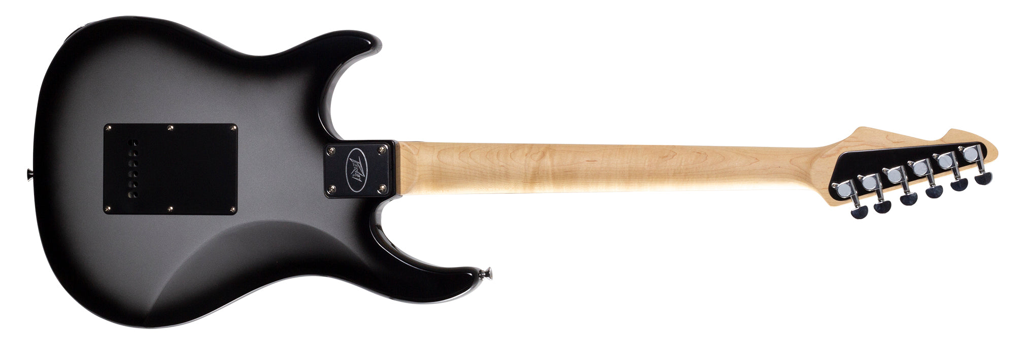 Peavey Raptor Custom Silverburst electric guitar back view showing neck joint and body contour