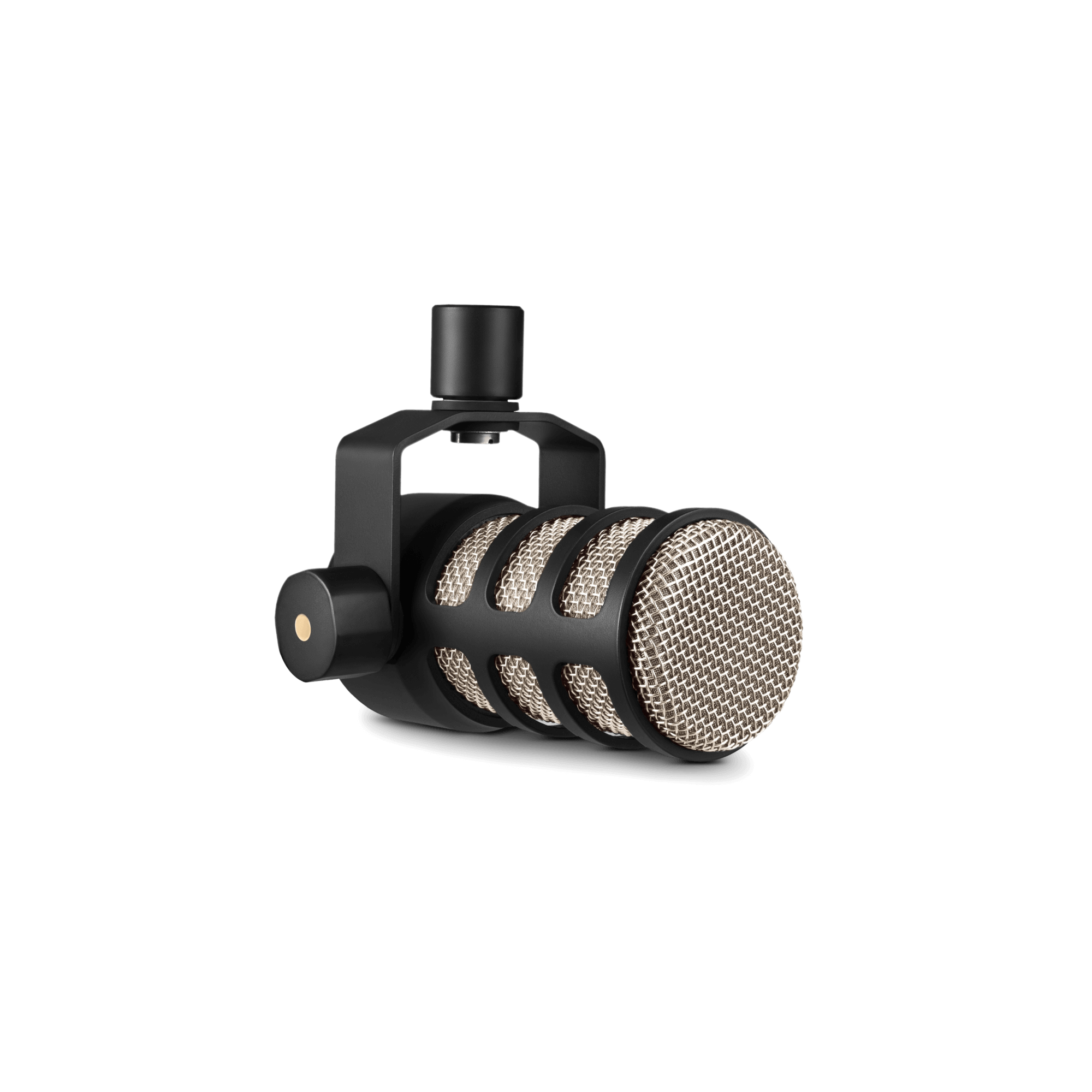 RODE cardioid dynamic microphone matte body close-up with RODE branding and durable finish