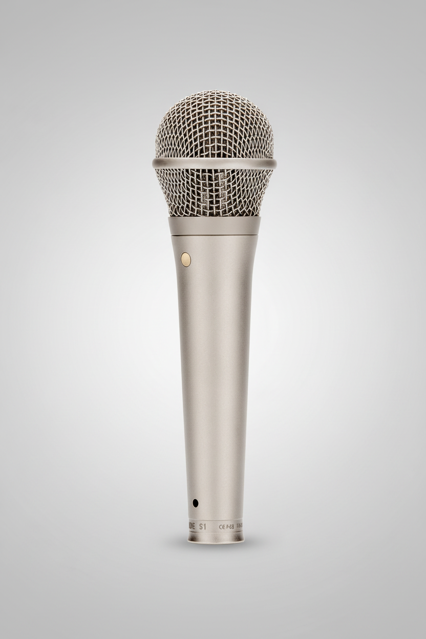 RODE supercardioid mic side profile showing narrow pickup pattern body and XLR base connector