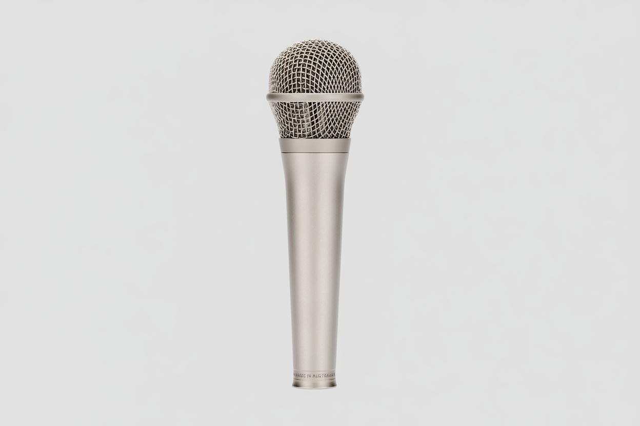 RODE supercardioid mic base view showing balanced XLR output for PA mixer and audio interface