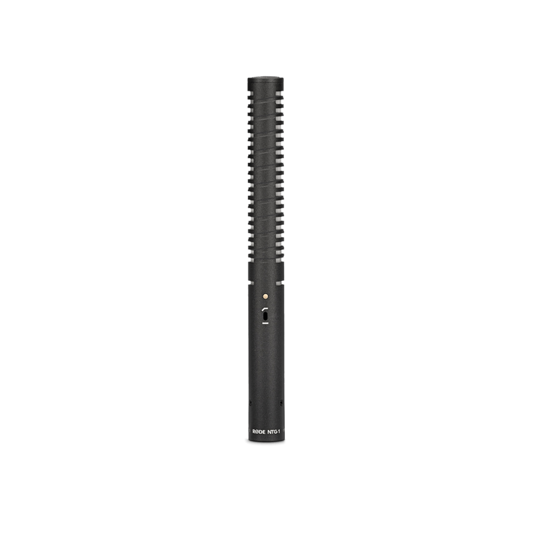 Close-up of RODE premium shotgun mic USB-C rechargeable battery charging port detail