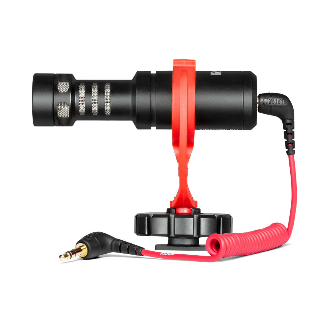 Right side of RODE VideoMicro hypercardioid microphone showing low-profile shotgun design