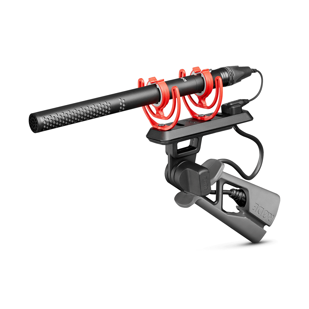 RODE precision super-cardioid shotgun microphone – front view with slim aluminium body