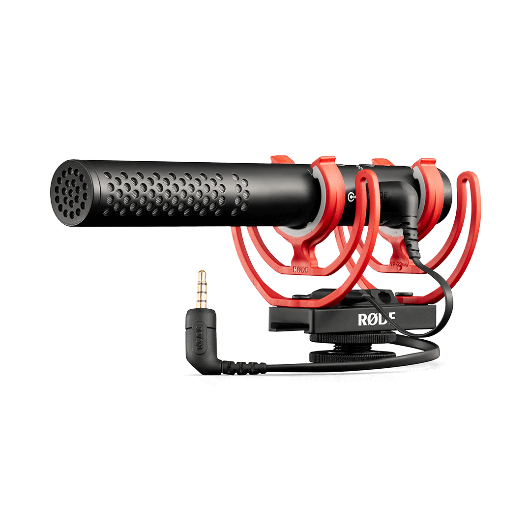 Rode VideoMic NTG on camera shotgun microphone front view