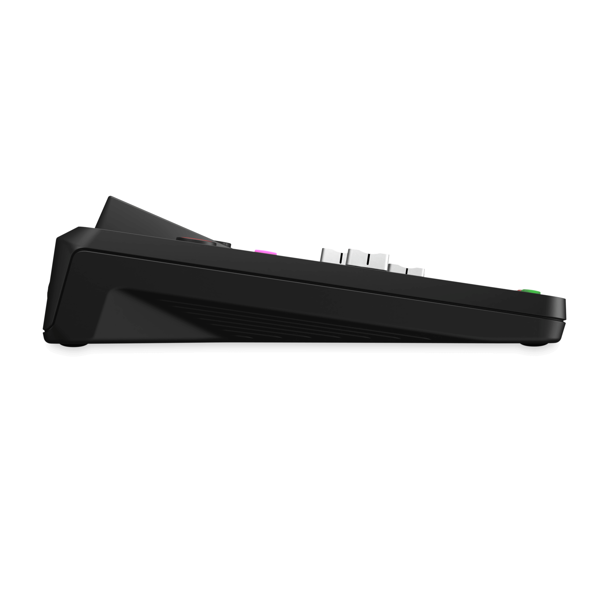 Right side of RODE RODECaster Pro II UK with Type G power connector and port access