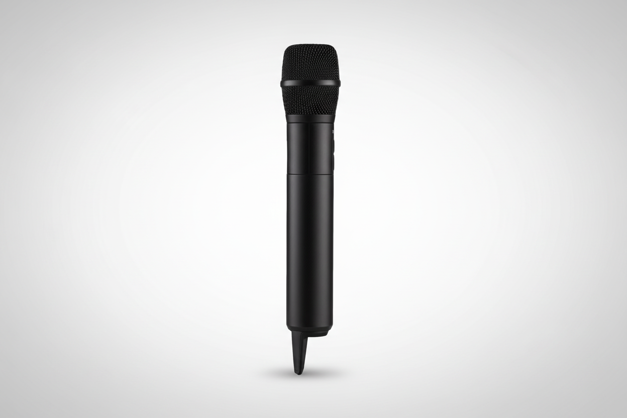 RODE Wireless Handheld Pro side profile showing full-length mic body and premium metal build