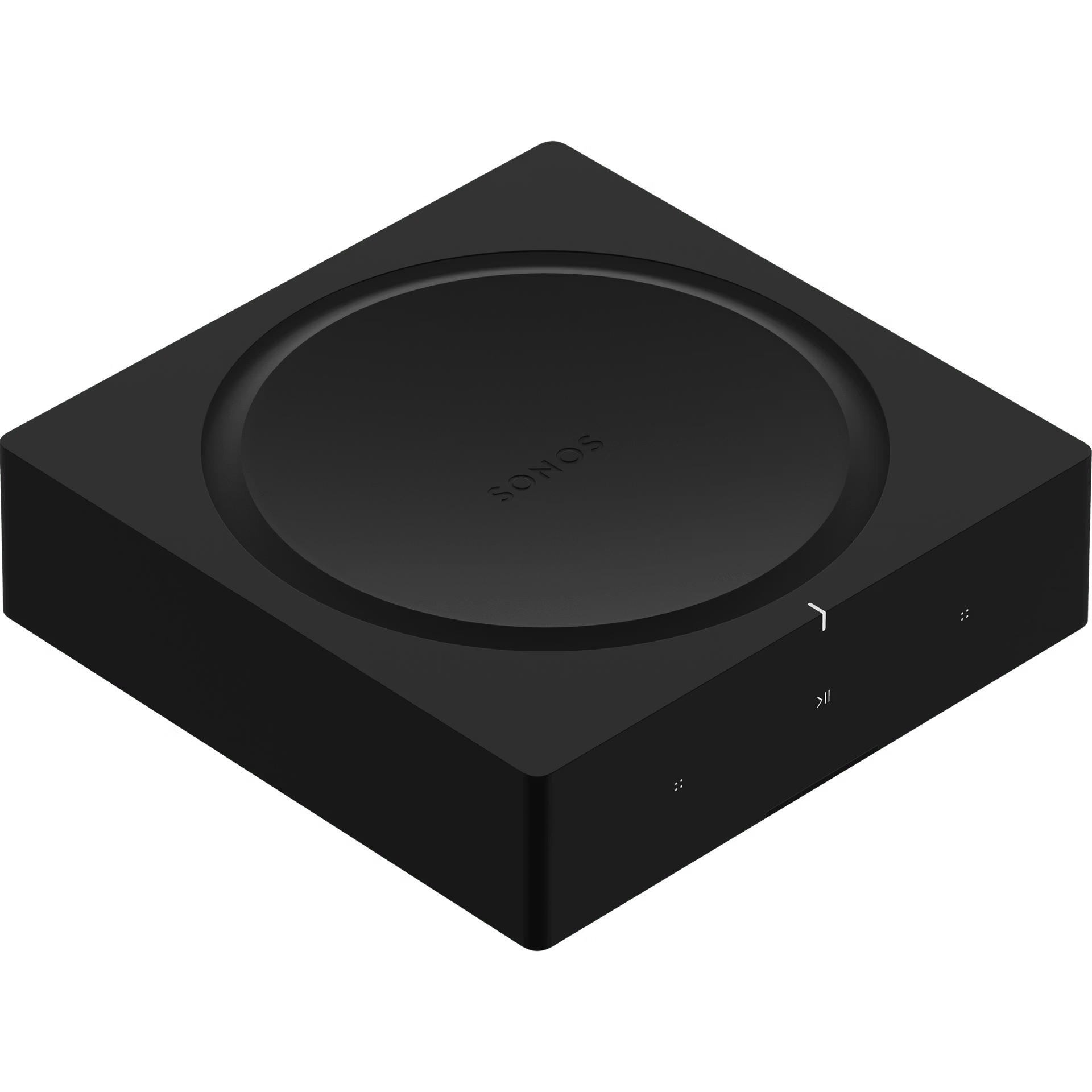 Sonos AMP premium streaming amplifier front view in black finish