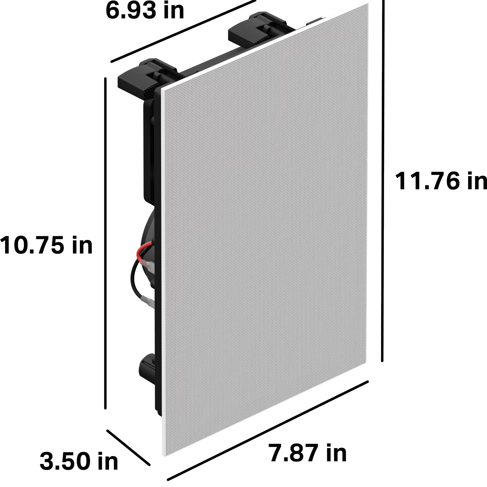Rear of Sonos In-Wall by Sonance — woofer and tweeter driver assembly for HiFi custom in-wall audio