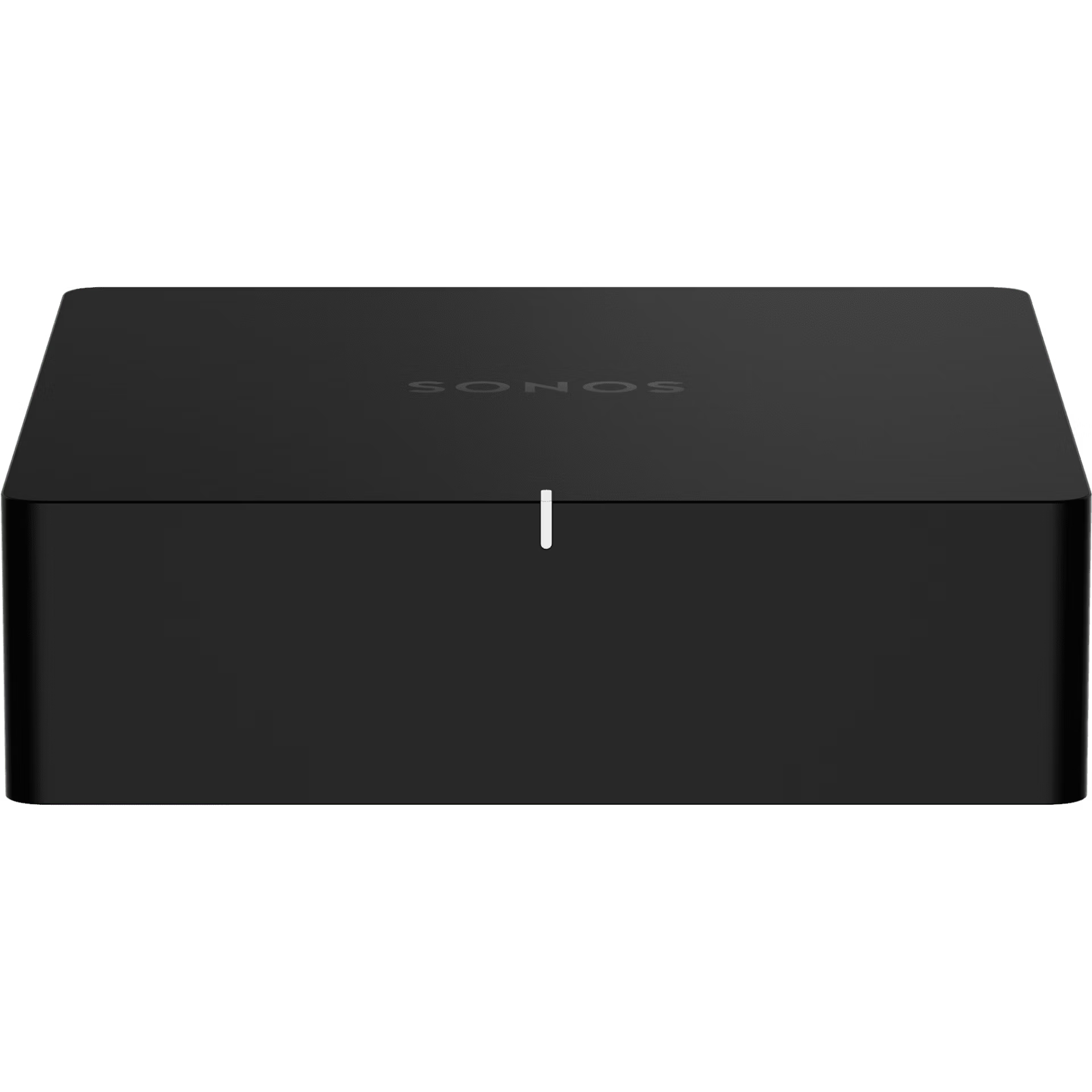 Sonos Port black premium streaming component front view with matte black compact chassis