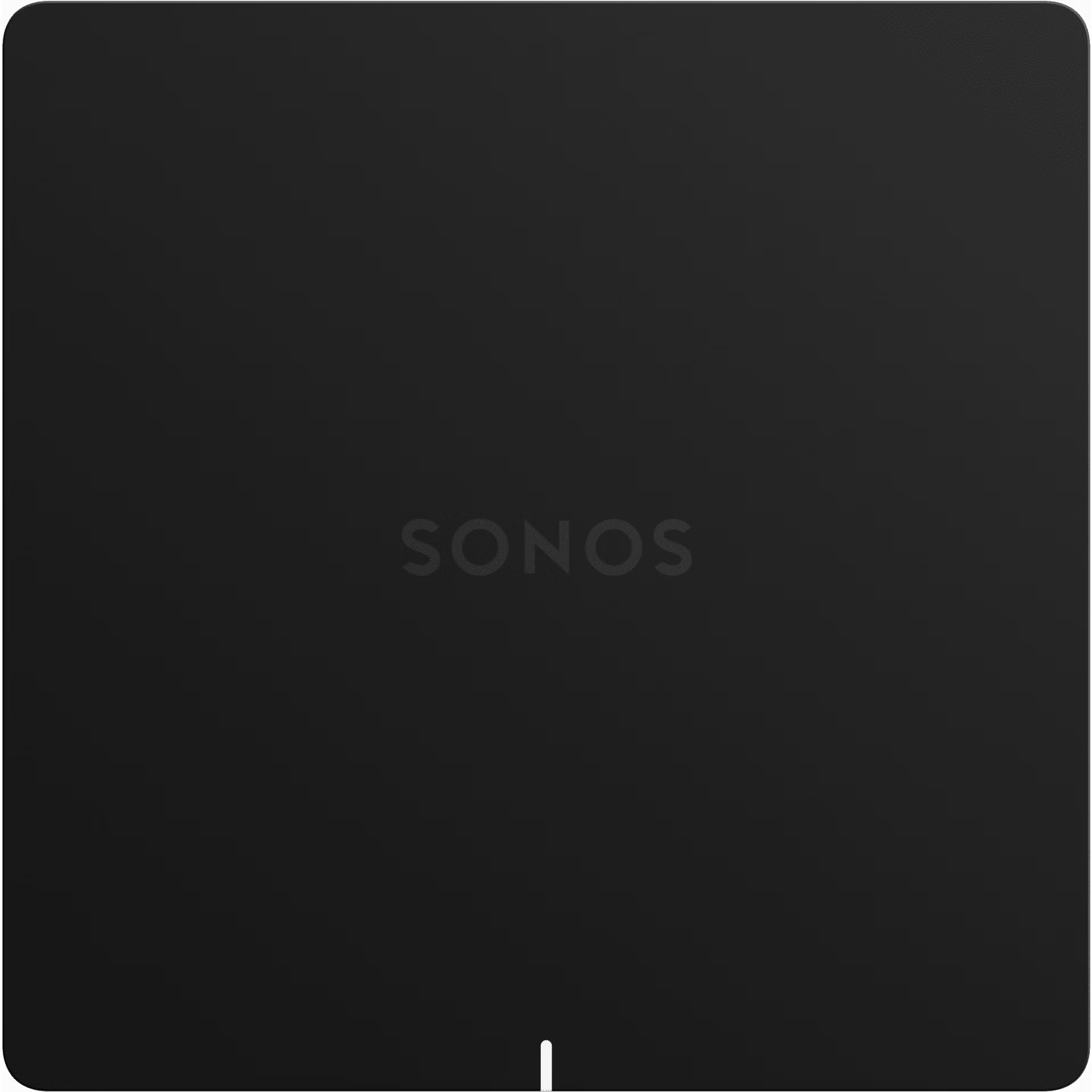 Close-up of Sonos Port black variable and fixed RCA analogue outputs for hi-fi amplifier use