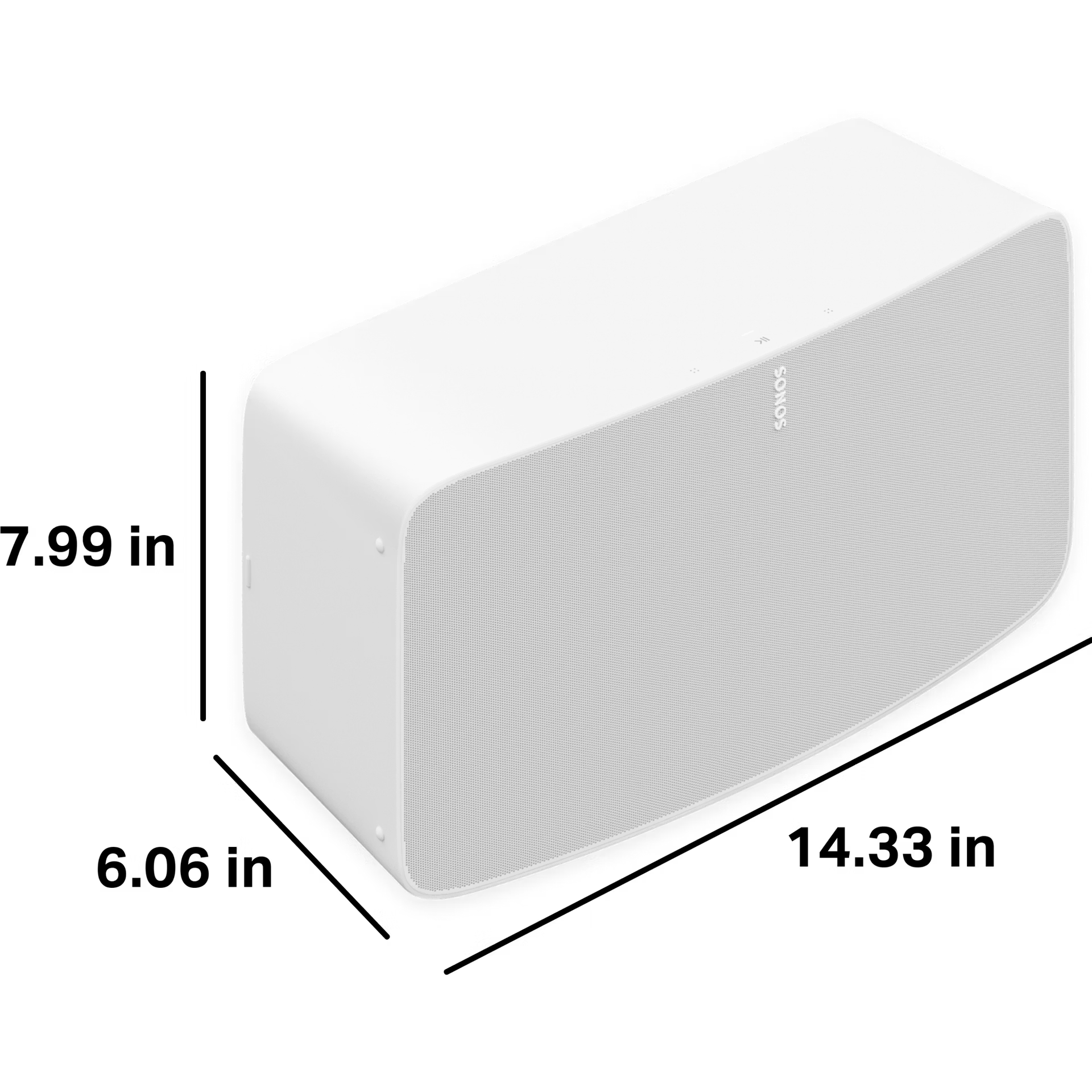 Sonos Five white capacitive touch controls — volume swipe and play on powerful HiFi smart loudspeake