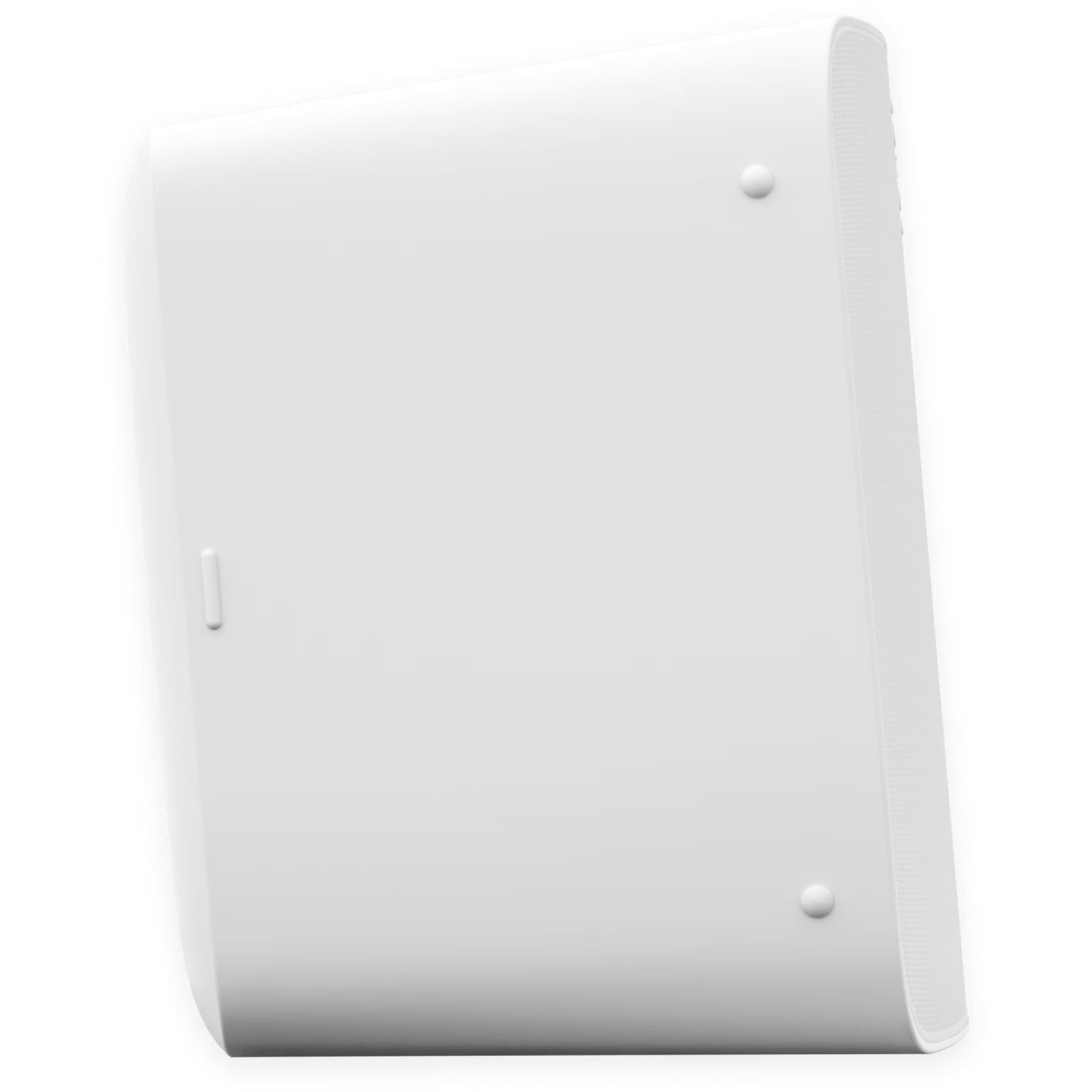 Person relaxing with Sonos Five white loudspeaker in bright home — powerful wireless HiFi stereo audio