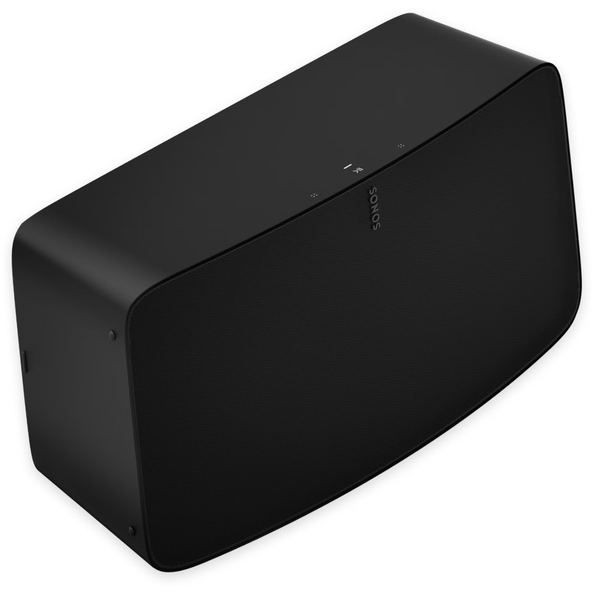 Sonos Five black side profile — powerful HiFi smart loudspeaker with deep cabinet for thunderous bass