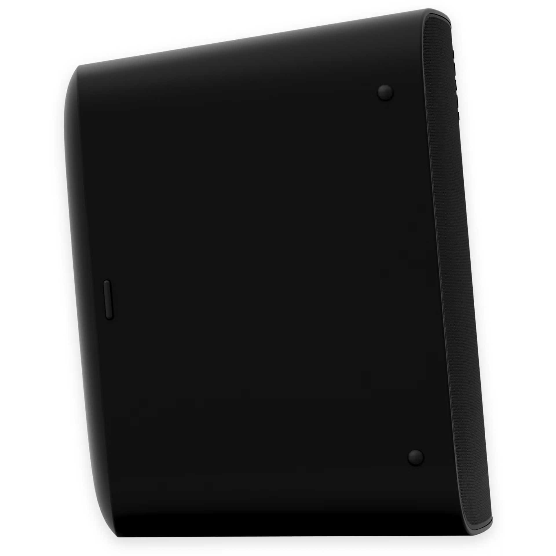 Black electronic device on a white background